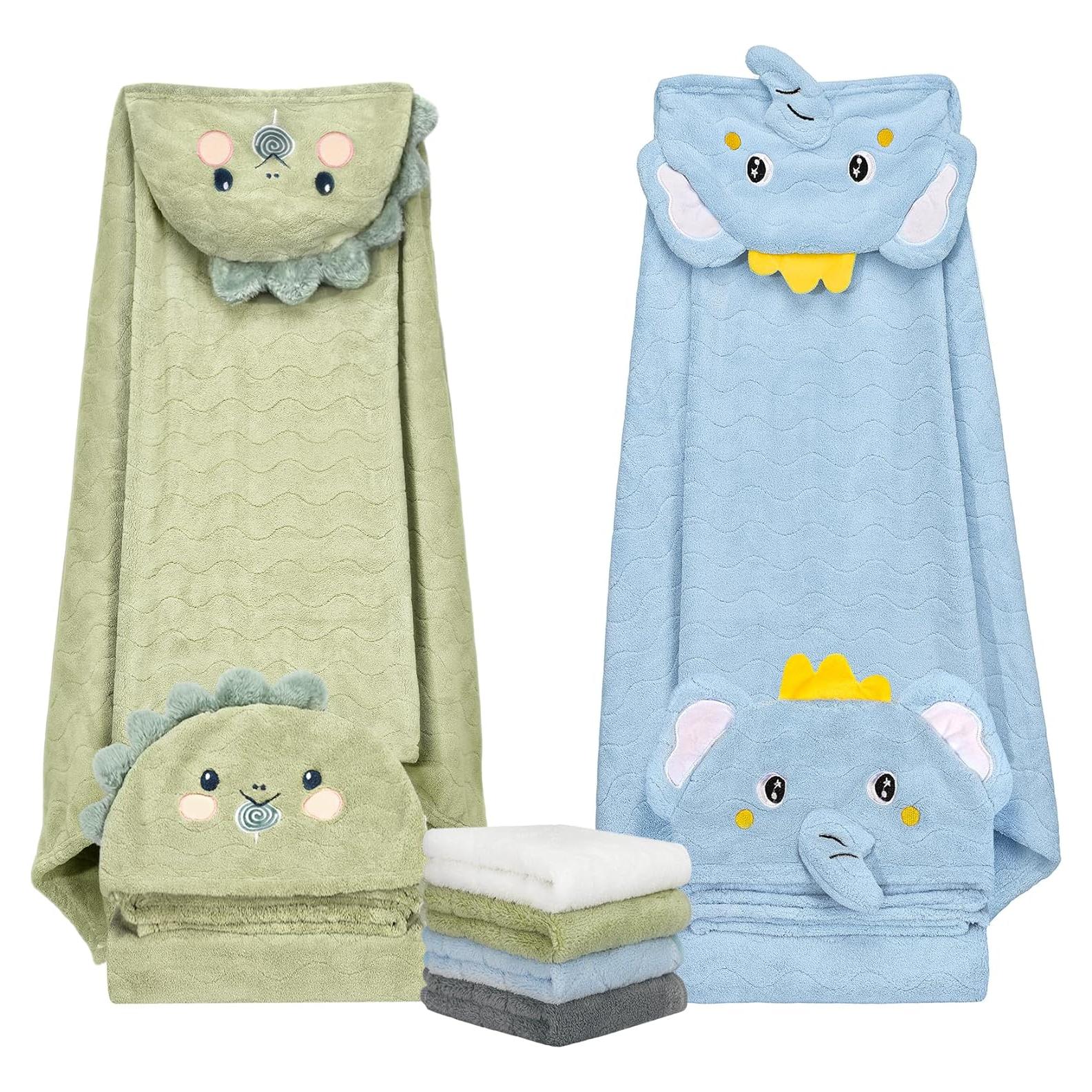 Juego de Toallas de Baño con Capucha CandyHome 6 PCS Niños