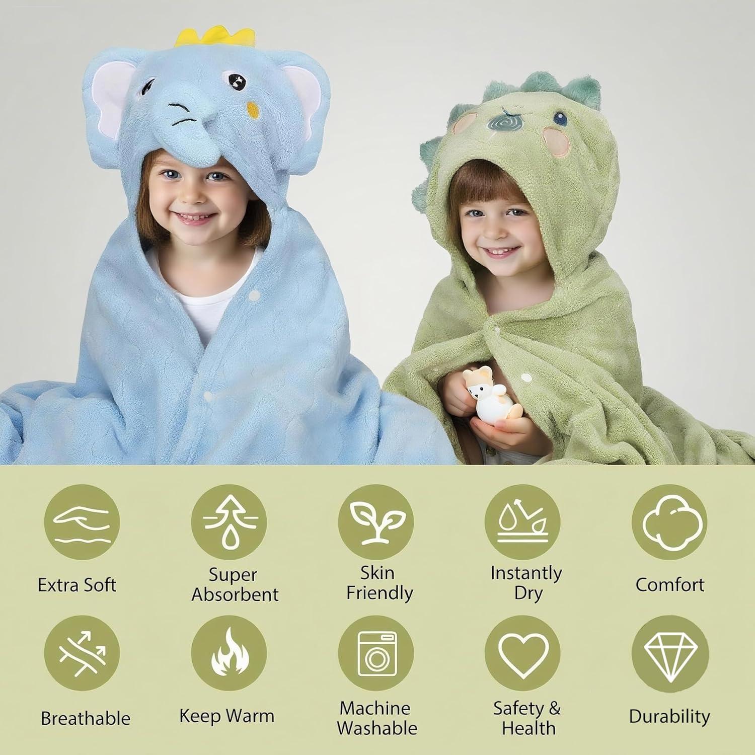 Juego de Toallas de Baño con Capucha CandyHome 6 PCS Niños