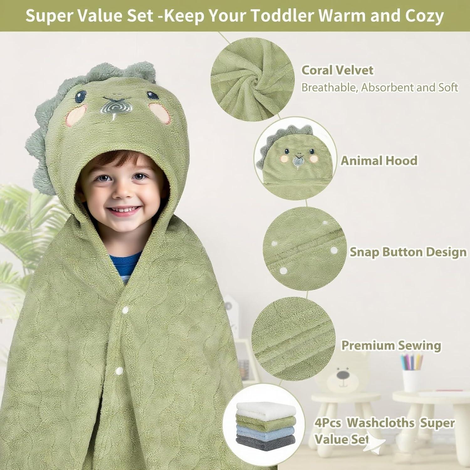 Juego de Toallas de Baño con Capucha CandyHome 6 PCS Niños