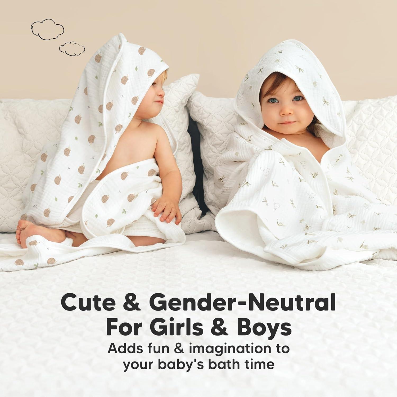 Toallas de Baño con Capucha KeaBabies Lyra Algodón Orgánico 88.9 cm