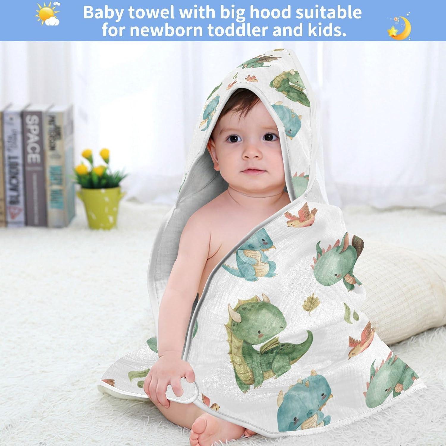 Toalla de Baño con Capucha Dragón Kigai 89x89 cm Algodón Suave