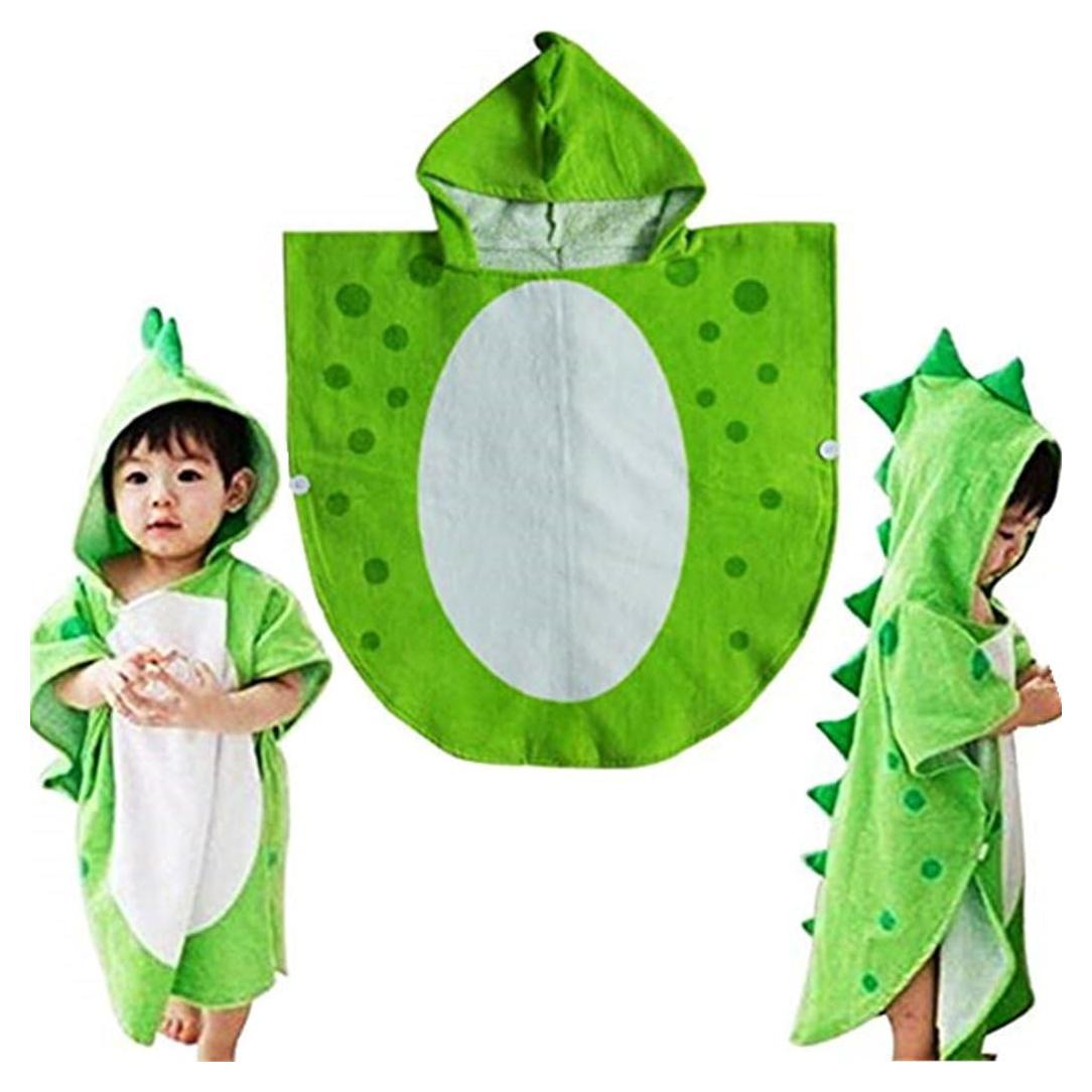 Bata de Baño con Capucha Dinosaurio Verde Kreomitxt 0-4A