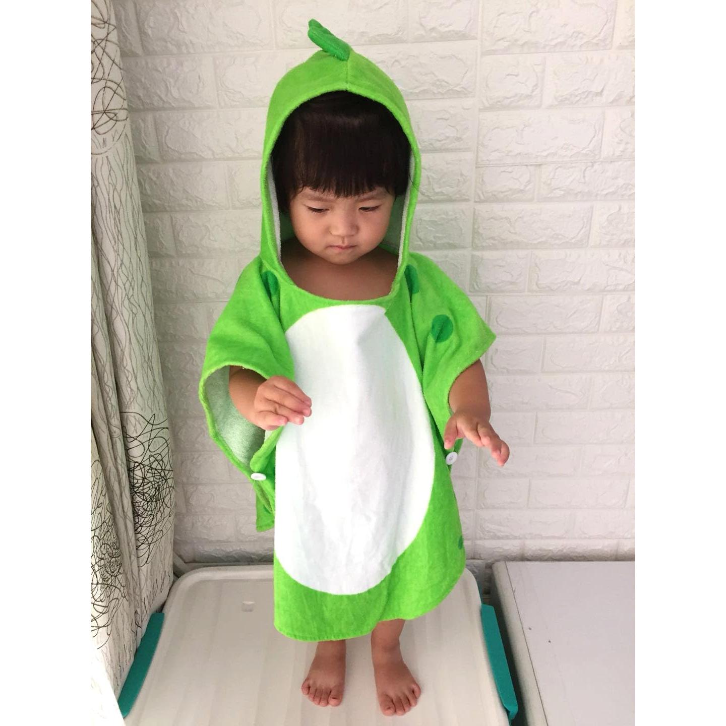 Bata de Baño con Capucha Dinosaurio Verde Kreomitxt 0-4A