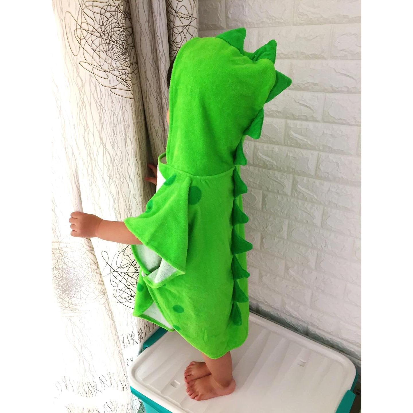 Bata de Baño con Capucha Dinosaurio Verde Kreomitxt 0-4A