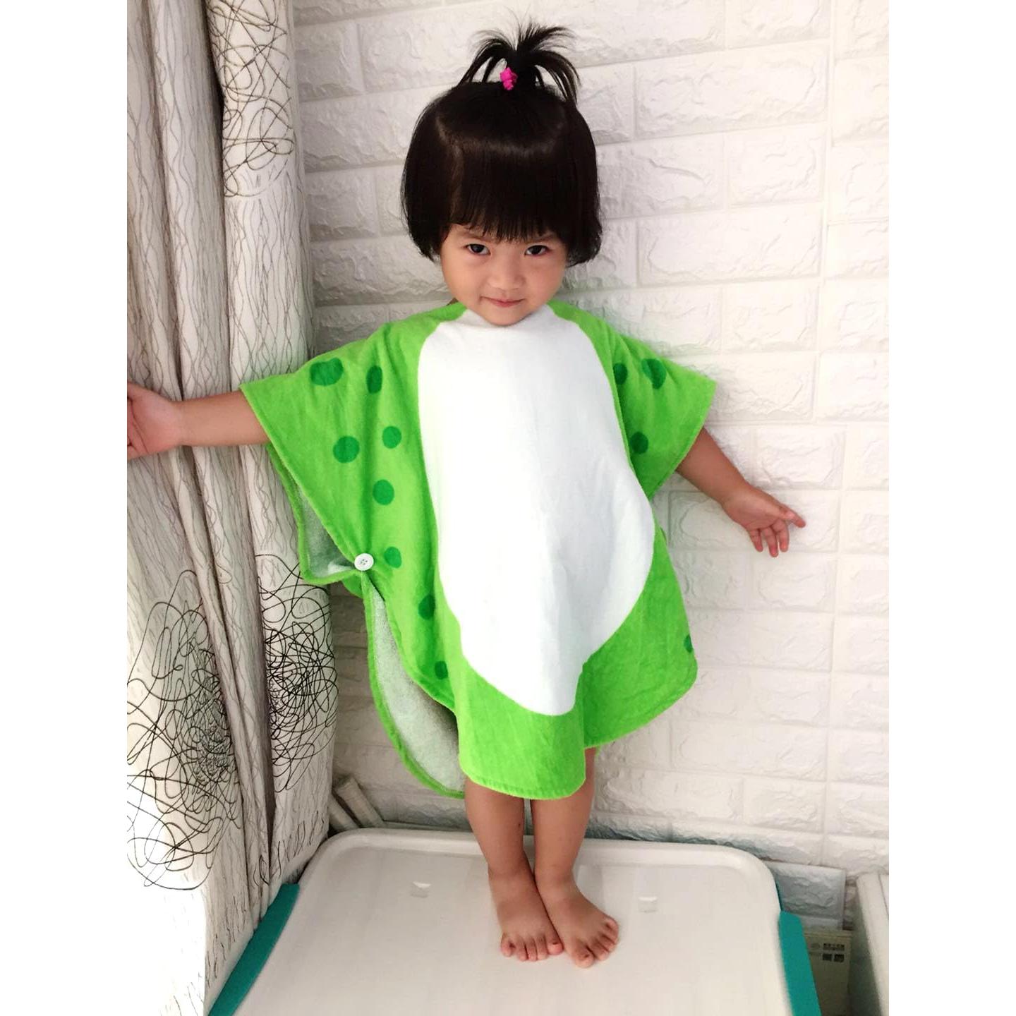 Bata de Baño con Capucha Dinosaurio Verde Kreomitxt 0-4A