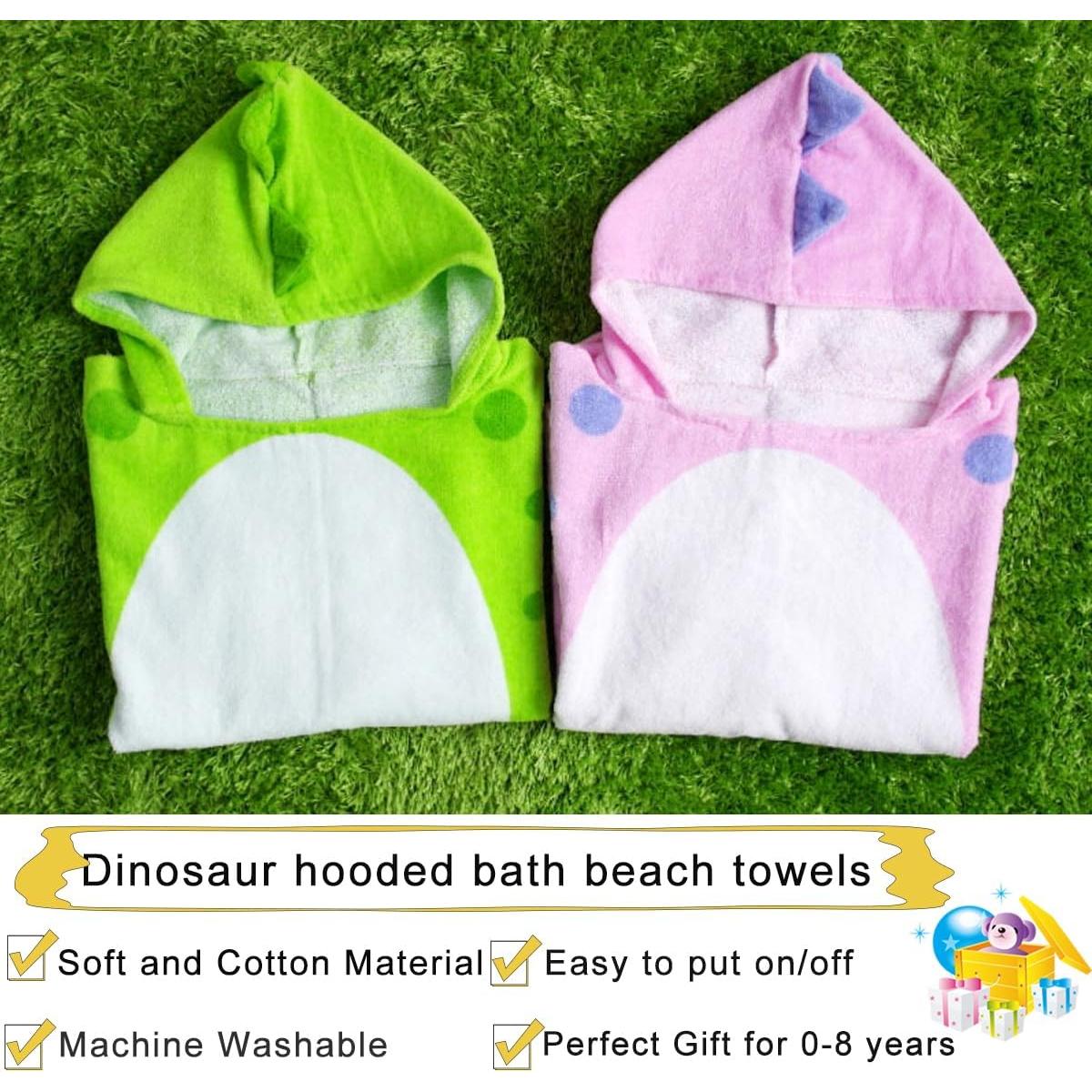 Bata de Baño con Capucha Dinosaurio Verde Kreomitxt 0-4A