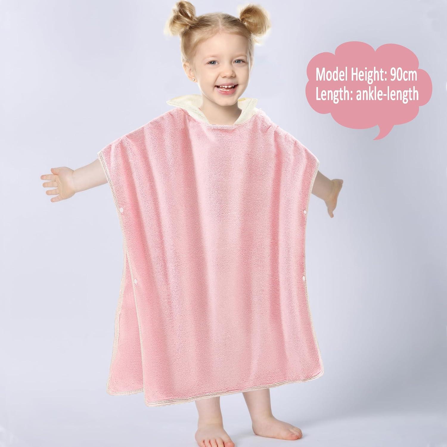 Poncho de Toalla con Capucha Unicornio Rosa ARNUAETY 130x70cm