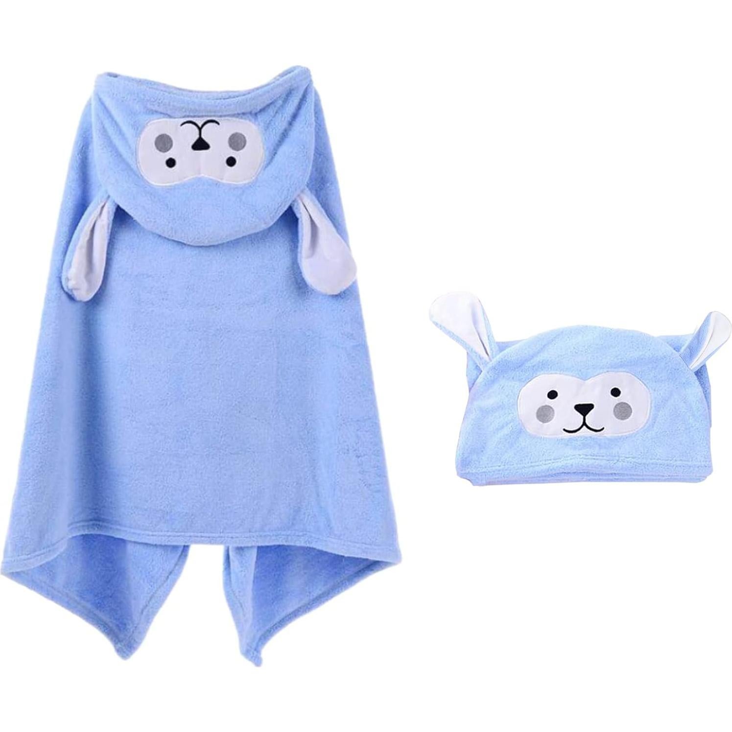 Toalla de Baño con Capucha Premium CLOHO Azul 70x140cm