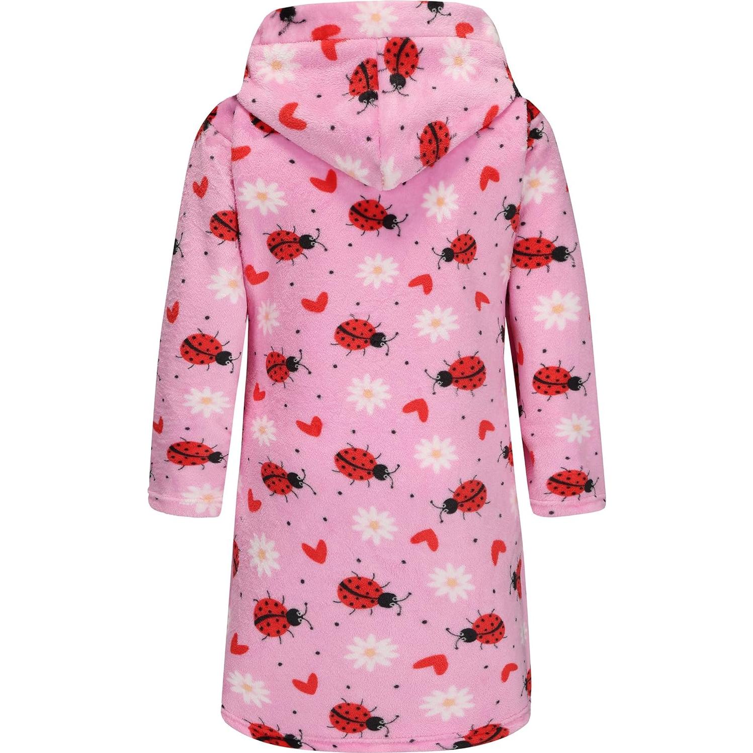 Bata de felpa con capucha para niñas FUNNYPAJA 5-6 años