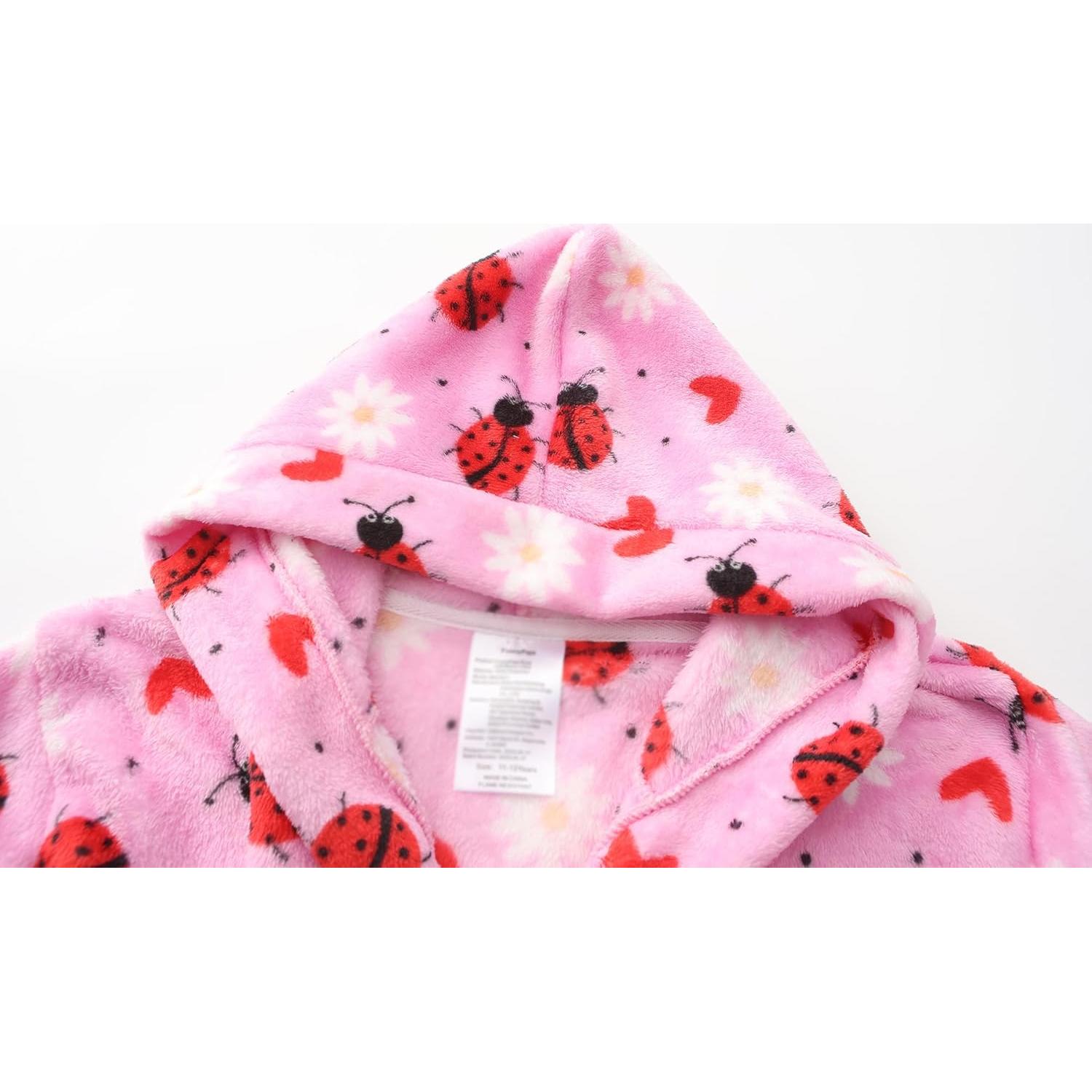 Bata de felpa con capucha para niñas FUNNYPAJA 5-6 años