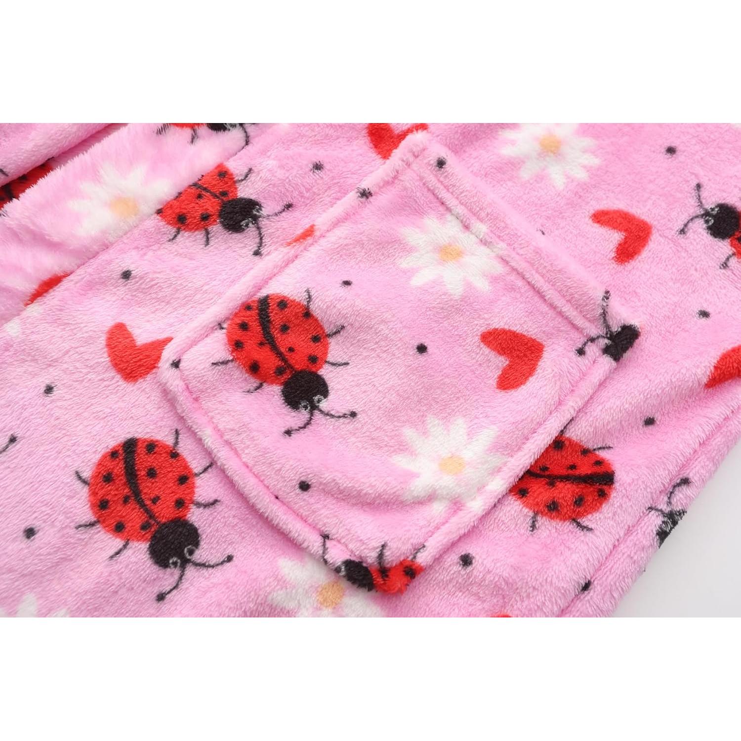 Bata de felpa con capucha para niñas FUNNYPAJA 5-6 años