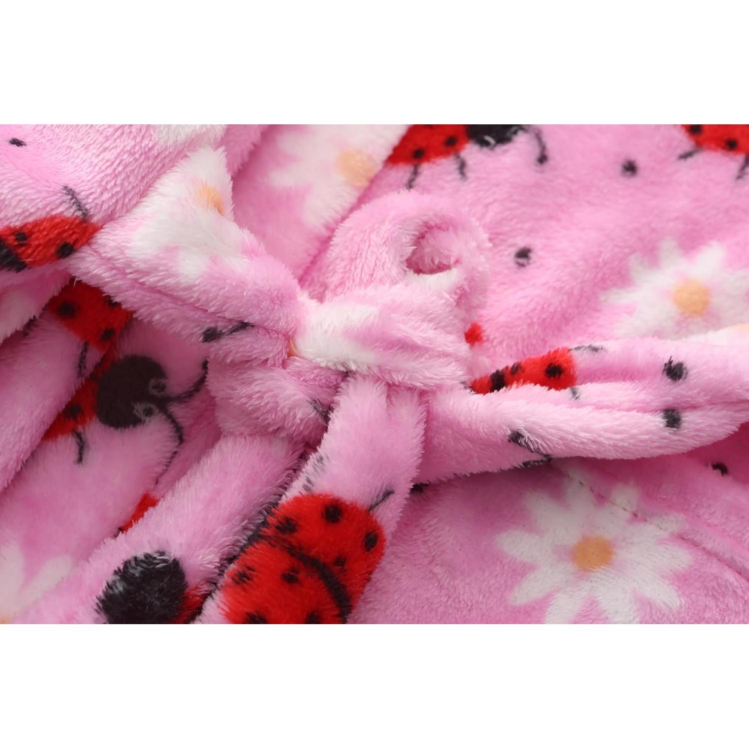 Bata de felpa con capucha para niñas FUNNYPAJA 5-6 años