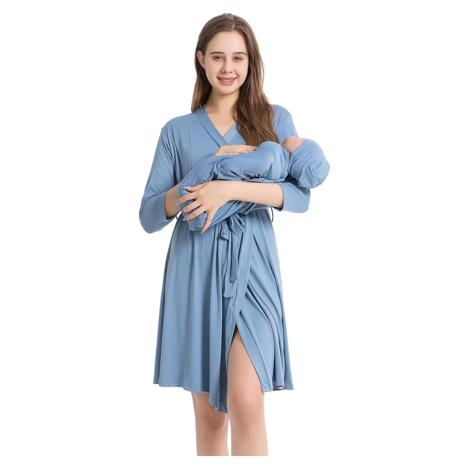 Conjunto de Bata y Manta de Recepción Galabloomer Azul L