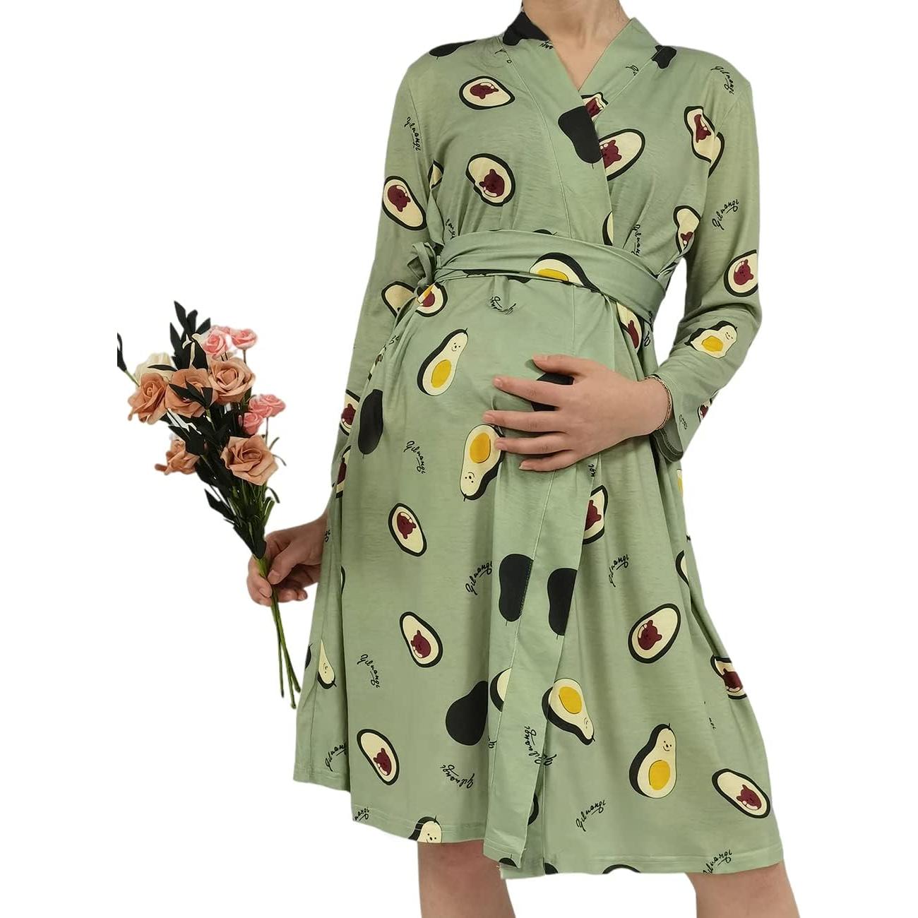 Conjunto de Bata de Maternidad SUFEINI con Manta y Diadema