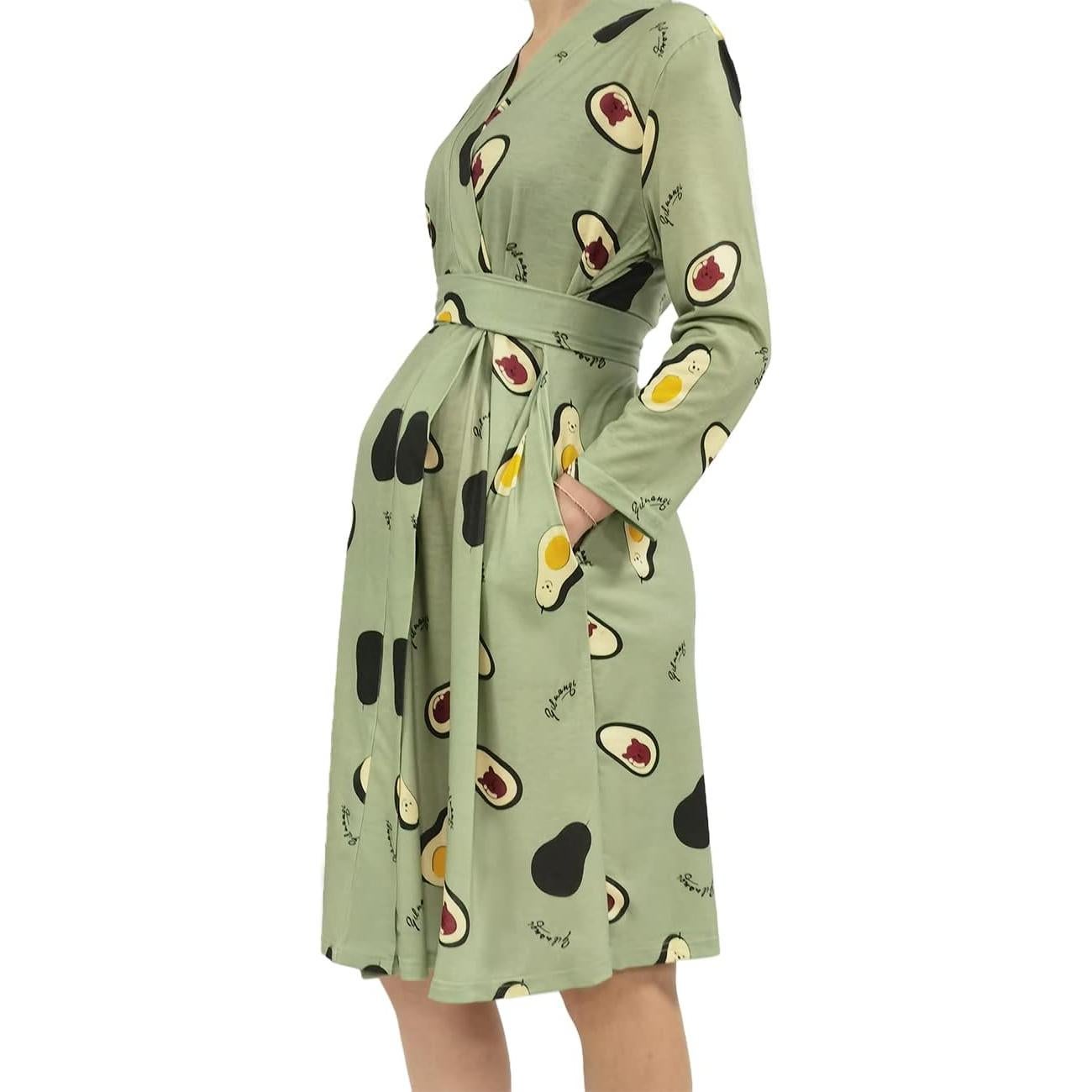 Conjunto de Bata de Maternidad SUFEINI con Manta y Diadema