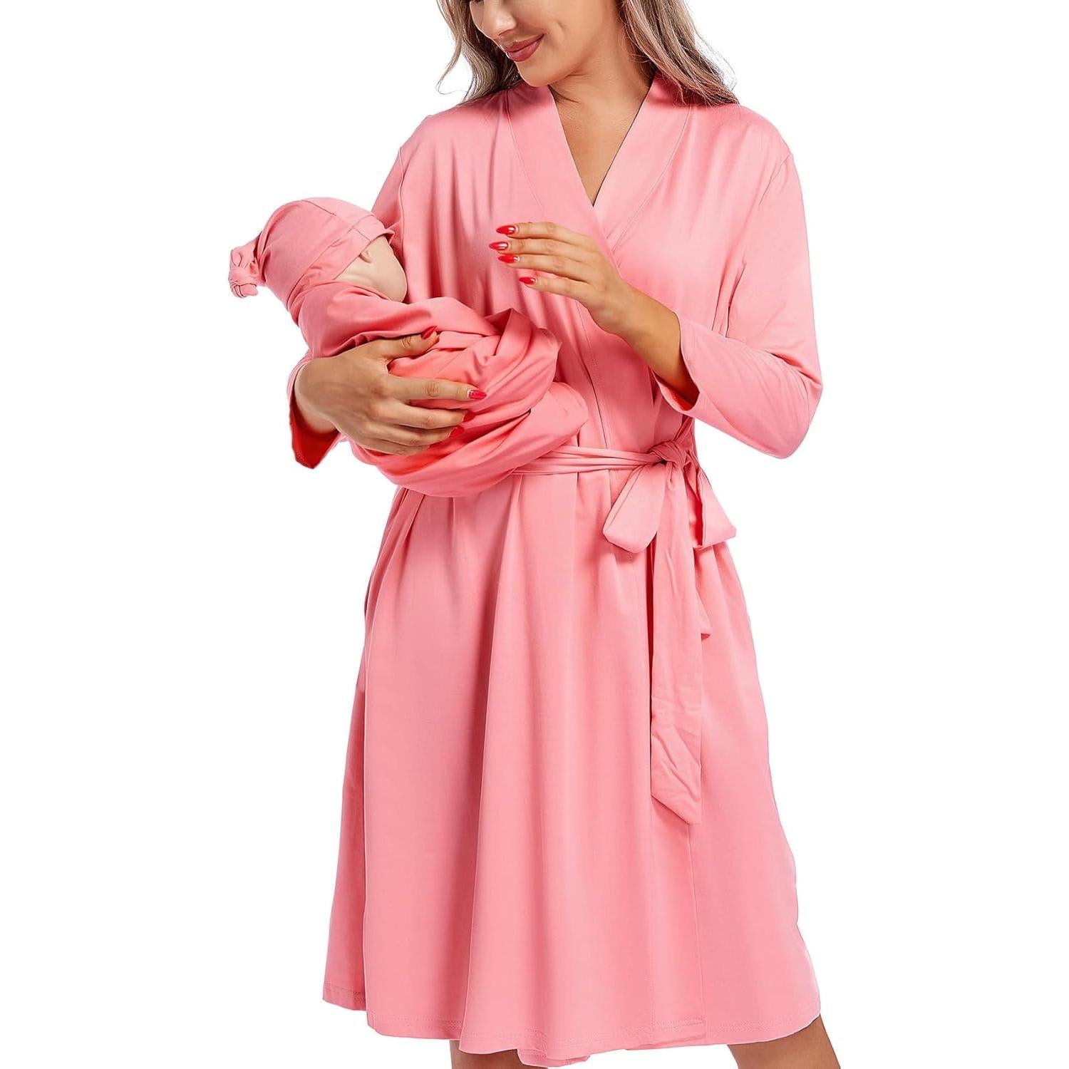 Bata de Maternidad SUFEINI Grande con Manta y Sombrero