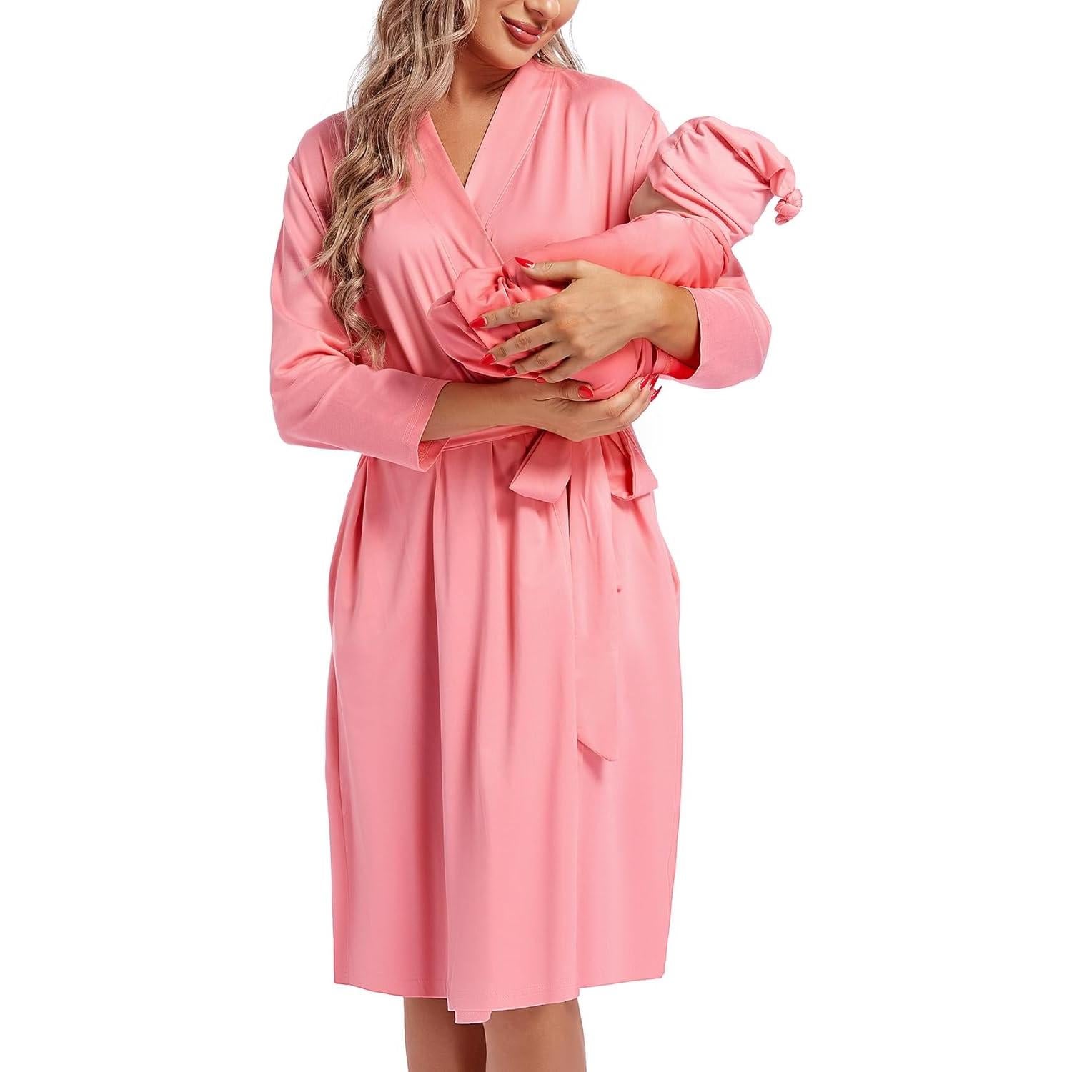 Bata de Maternidad SUFEINI Grande con Manta y Sombrero