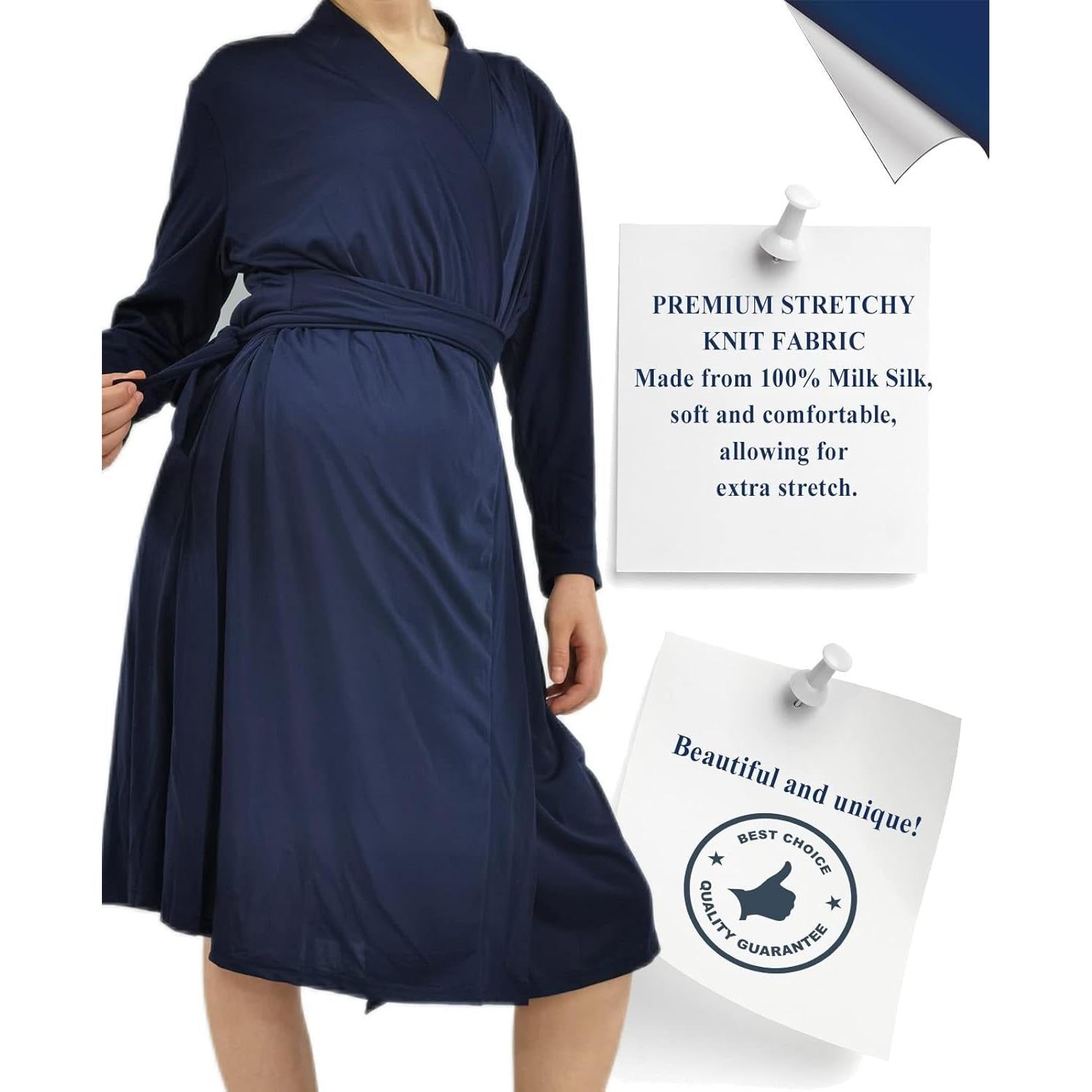 Bata de Maternidad QTECLOR con Manta y Diadema para Mamá