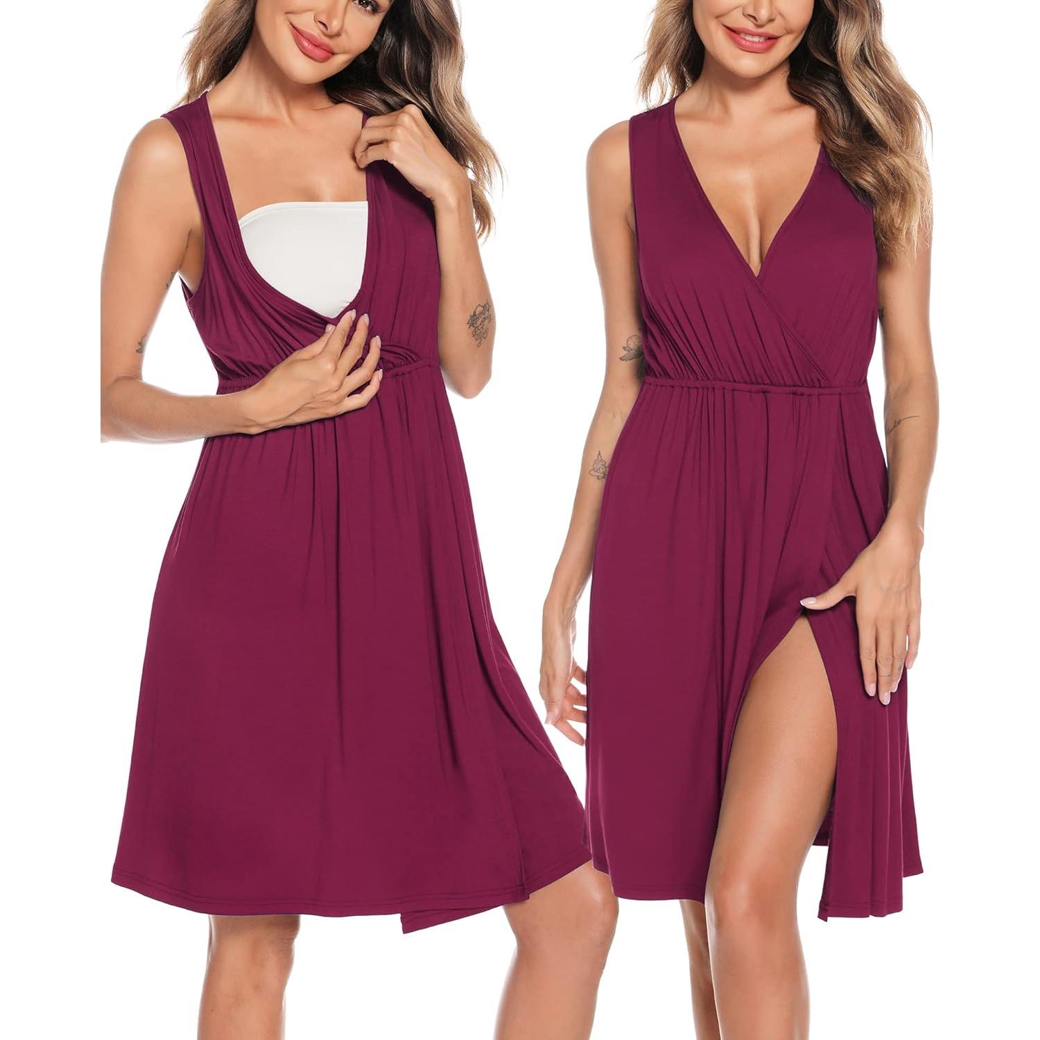 Conjunto de Bata y Vestido de Lactancia SWOMOG para Mujeres