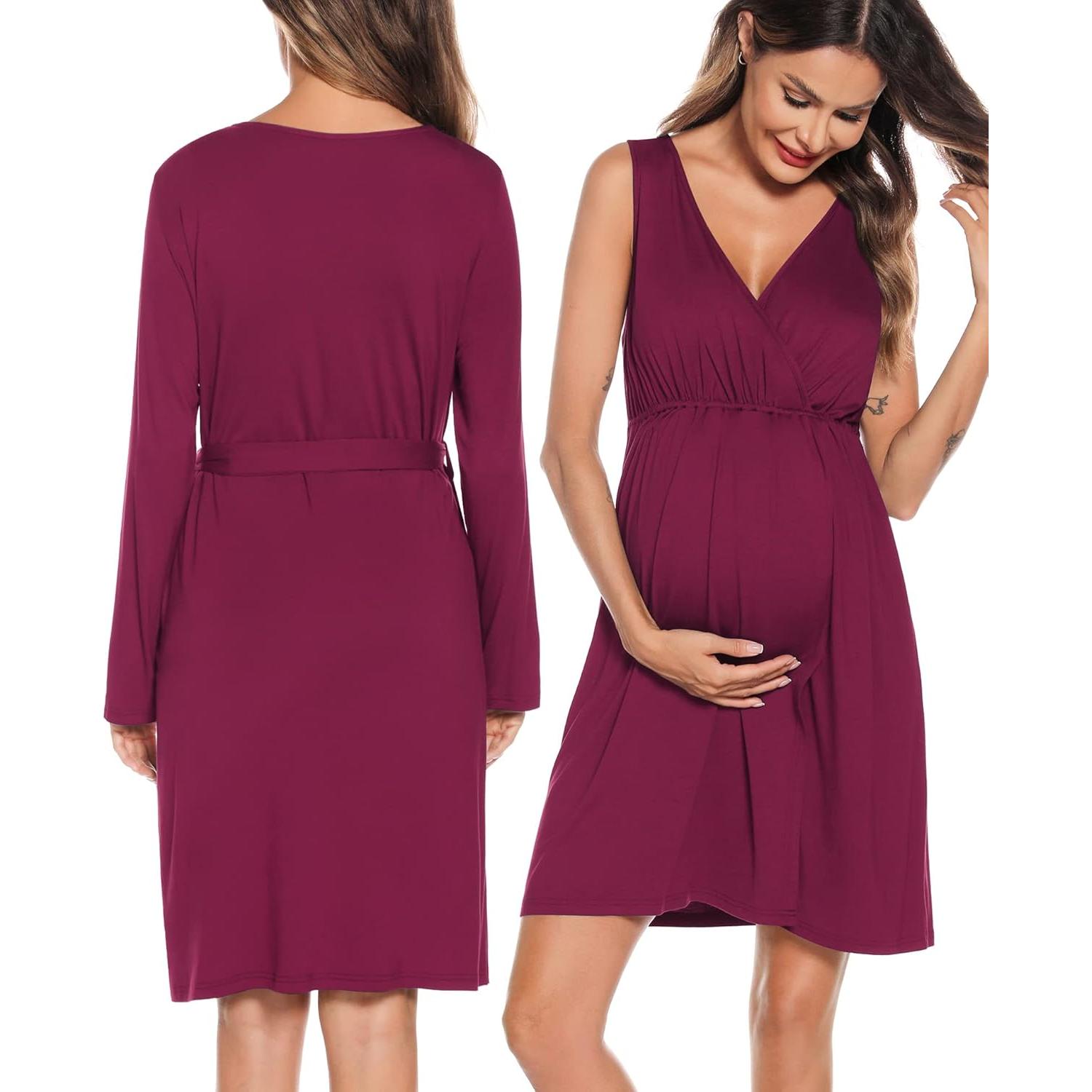 Conjunto de Bata y Vestido de Lactancia SWOMOG para Mujeres