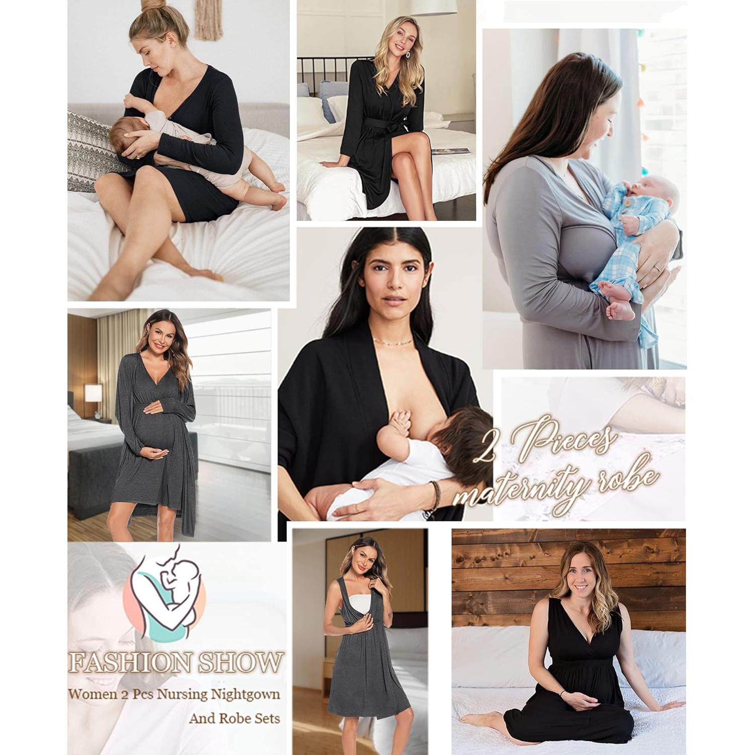 Conjunto de Bata y Vestido de Lactancia SWOMOG para Mujeres