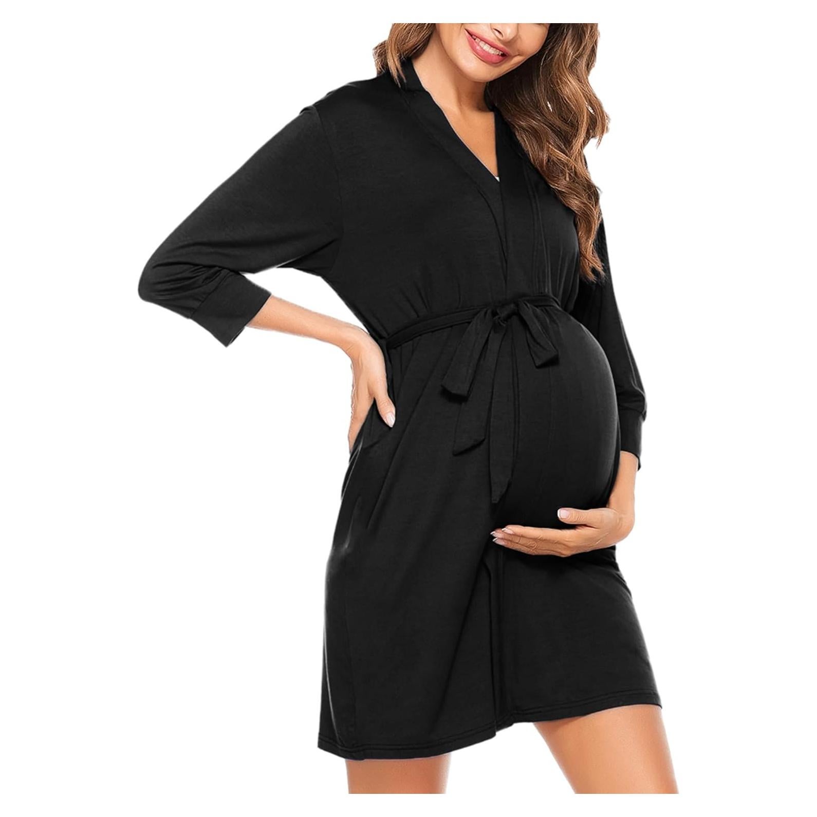 Bata de Maternidad y Lactancia SWOMOG - Manga Larga, 3 en 1