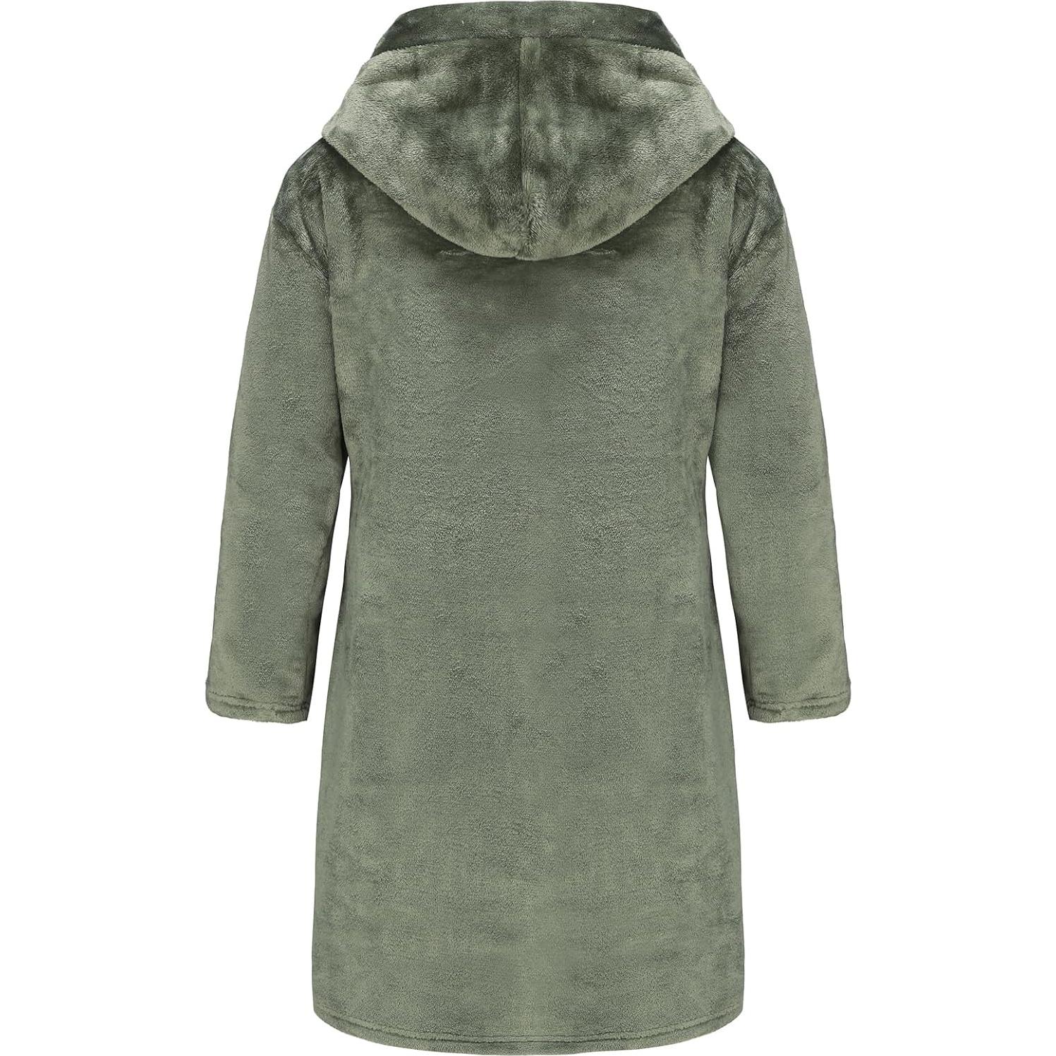 Bata de Baño Fleece para Niños E.W Apparel 5-6 Años Verde Oliva