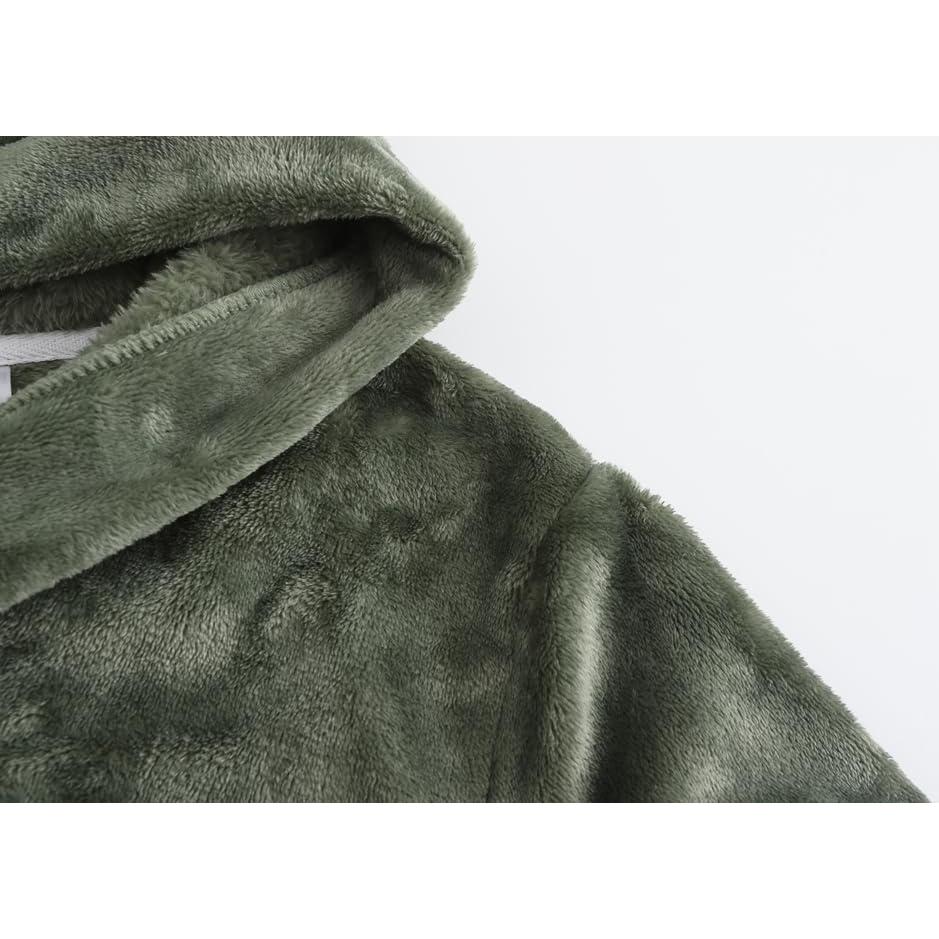 Bata de Baño Fleece para Niños E.W Apparel 5-6 Años Verde Oliva