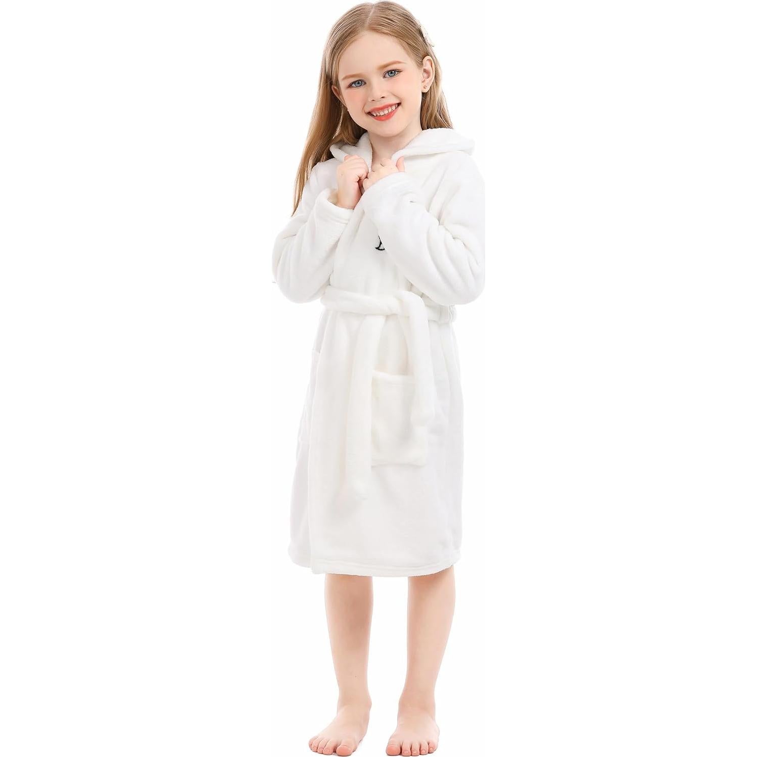 Bata de Franela para Niños XINNE con Capucha - 1-2T Blanco