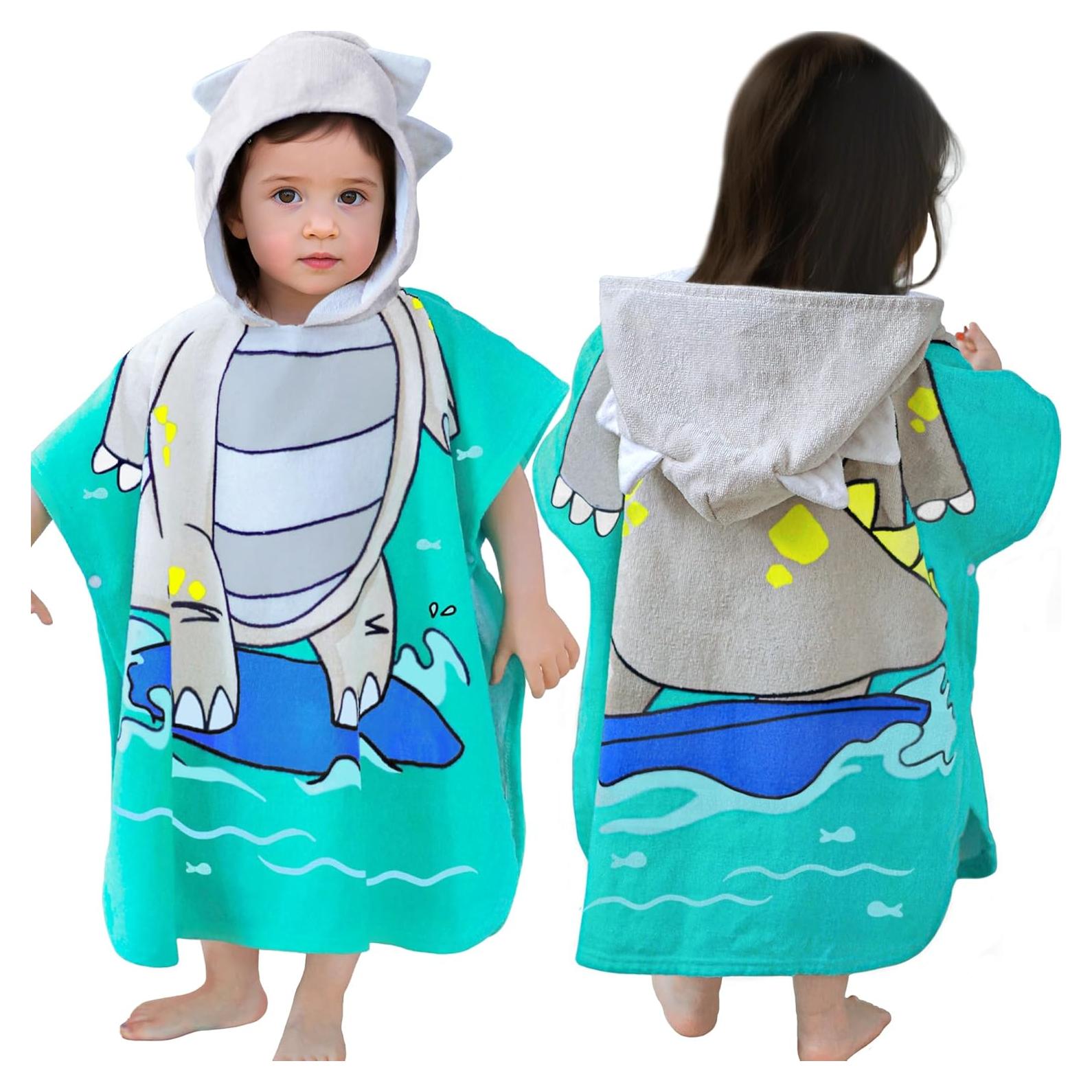 Toalla Poncho con Capucha VOOVA & MOVAS 56x56cm Dino 100% Algodón