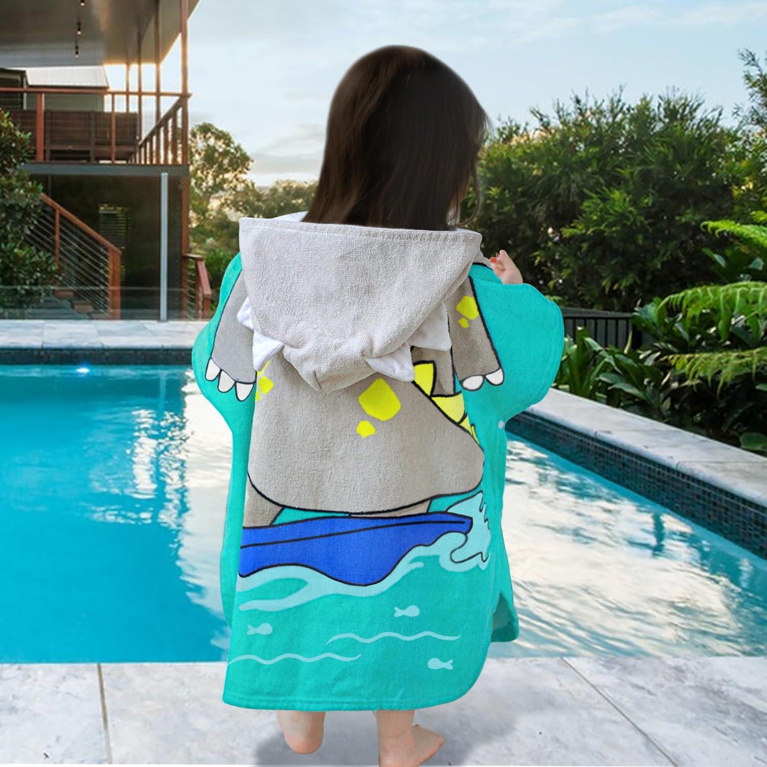 Toalla Poncho con Capucha VOOVA & MOVAS 56x56cm Dino 100% Algodón