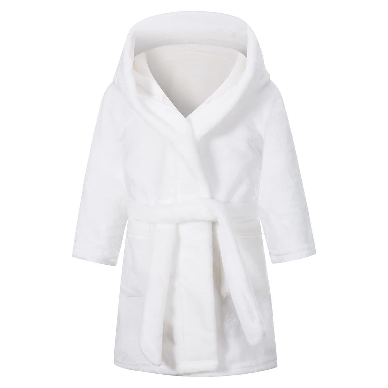 Bata de Baño con Capucha para Niñas 7-8 Años - Franela Suave