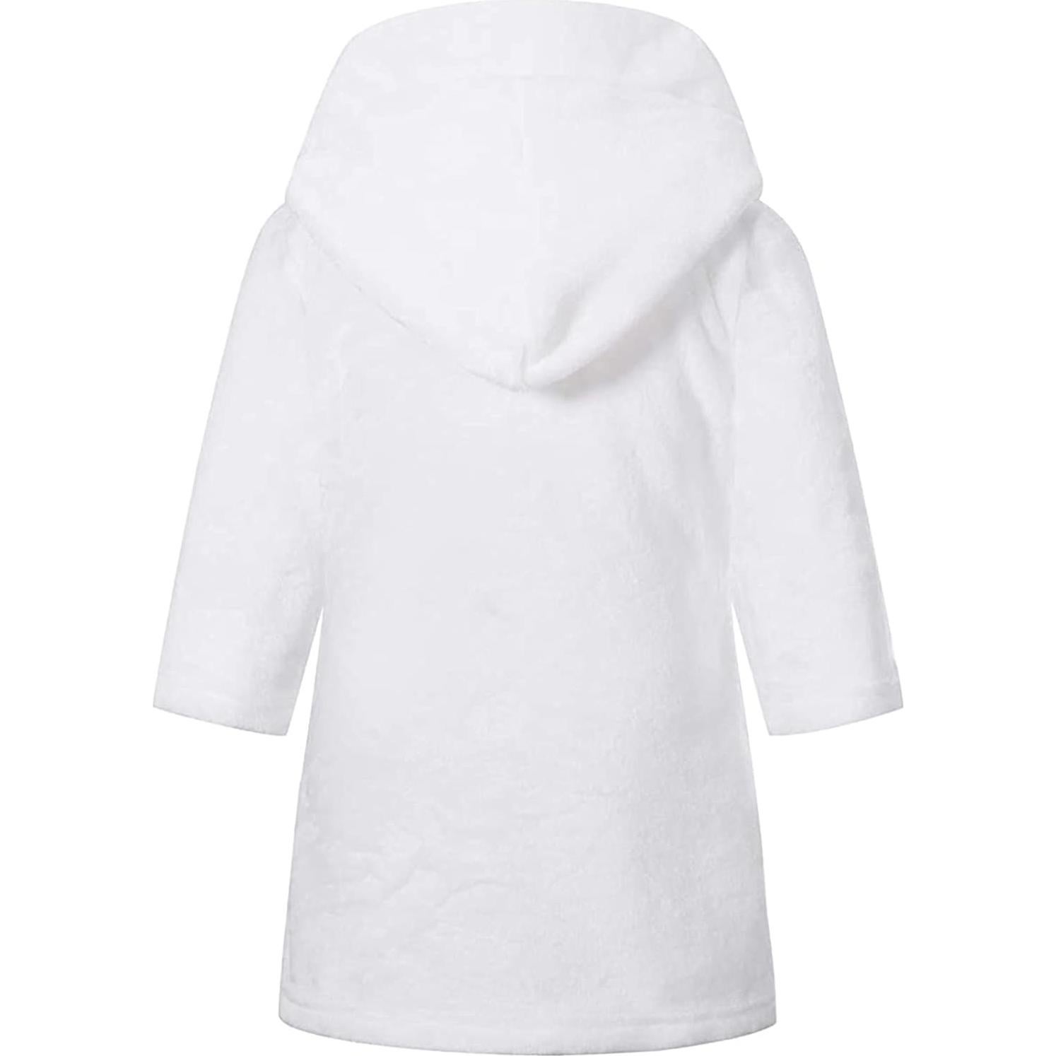 Bata de Baño con Capucha para Niñas 7-8 Años - Franela Suave