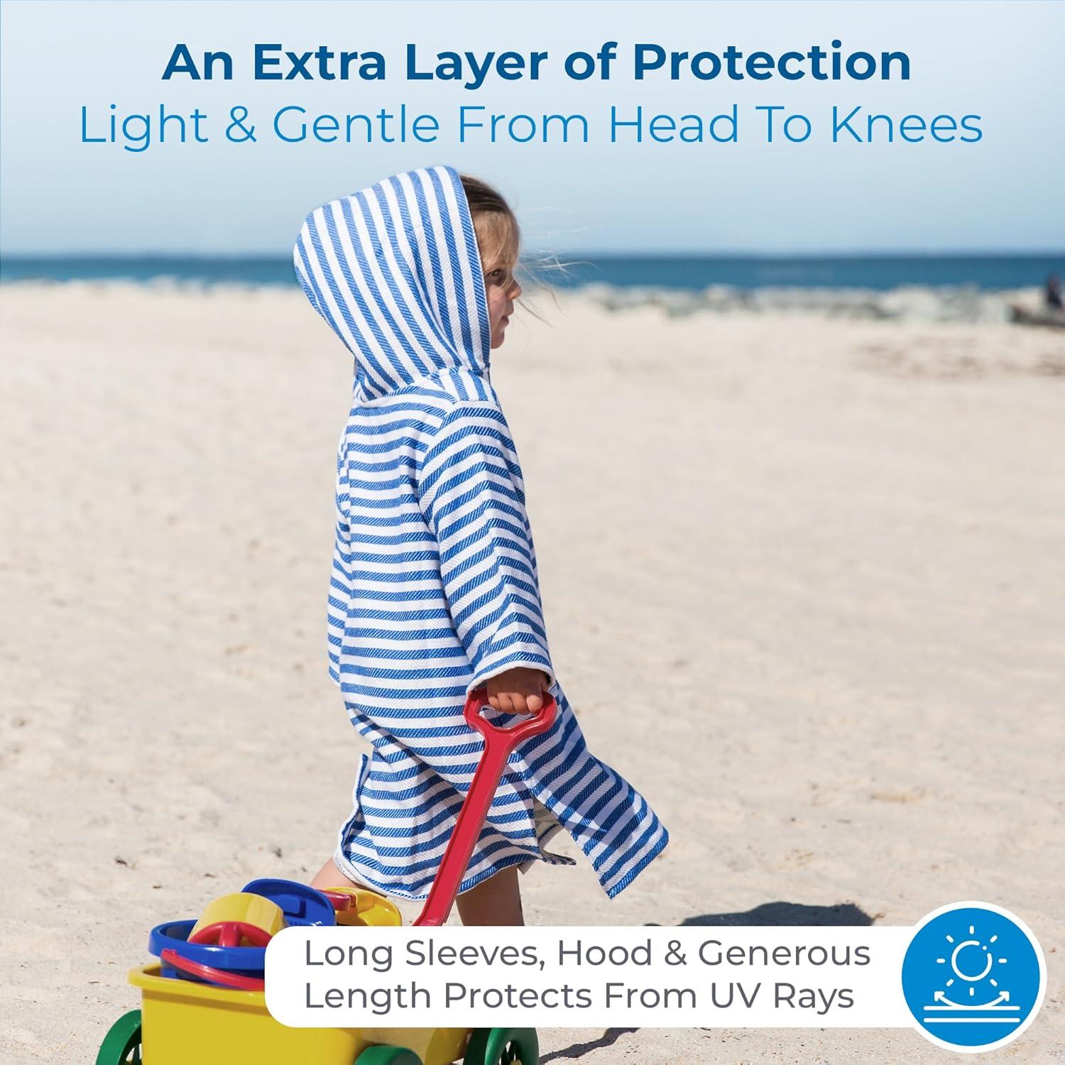 Toalla de Playa con Capucha SAMMIMIS para Niños - Rosa/Blanco - XS