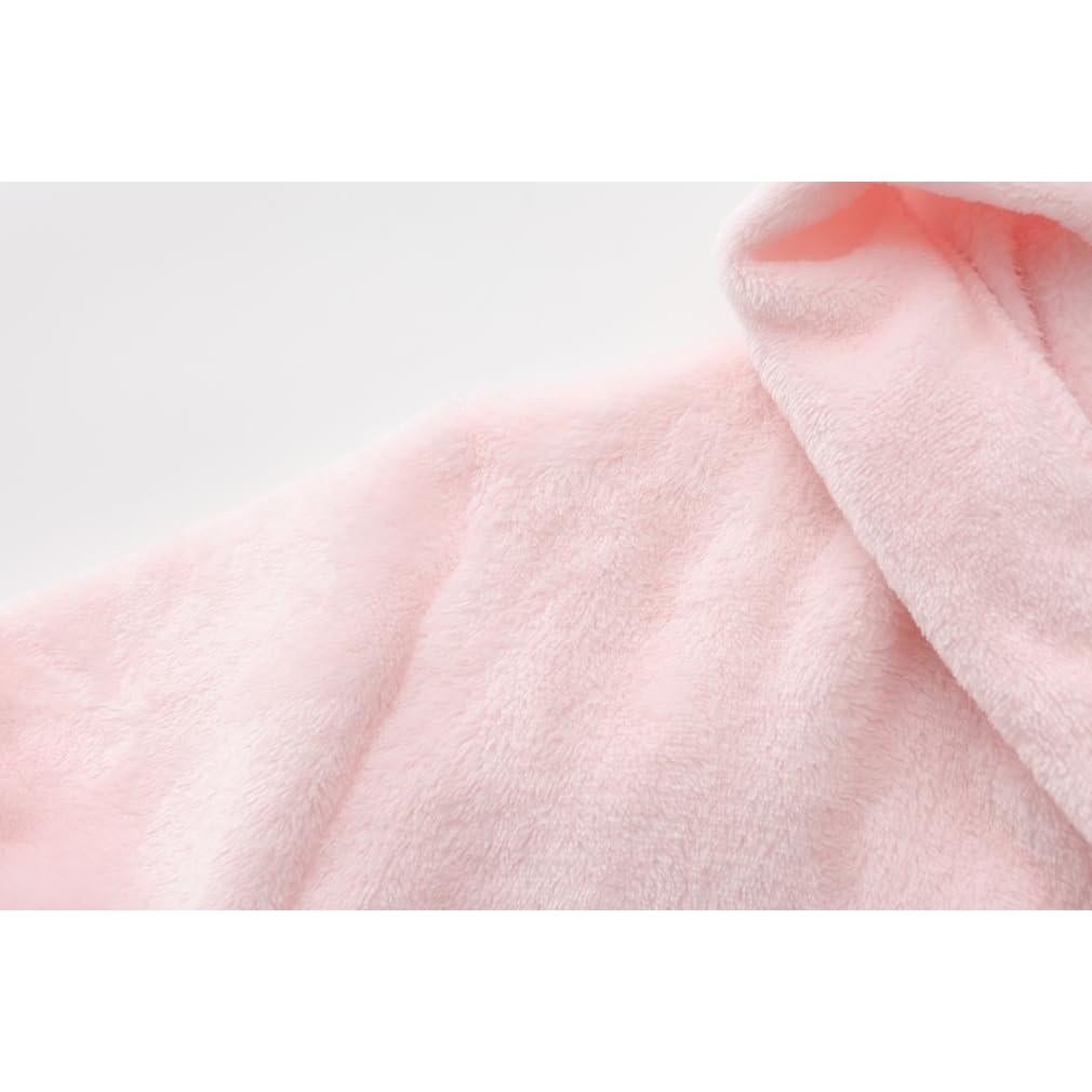 Bata de Felpa para Niños Rosa Bebé 3-4T con Capucha