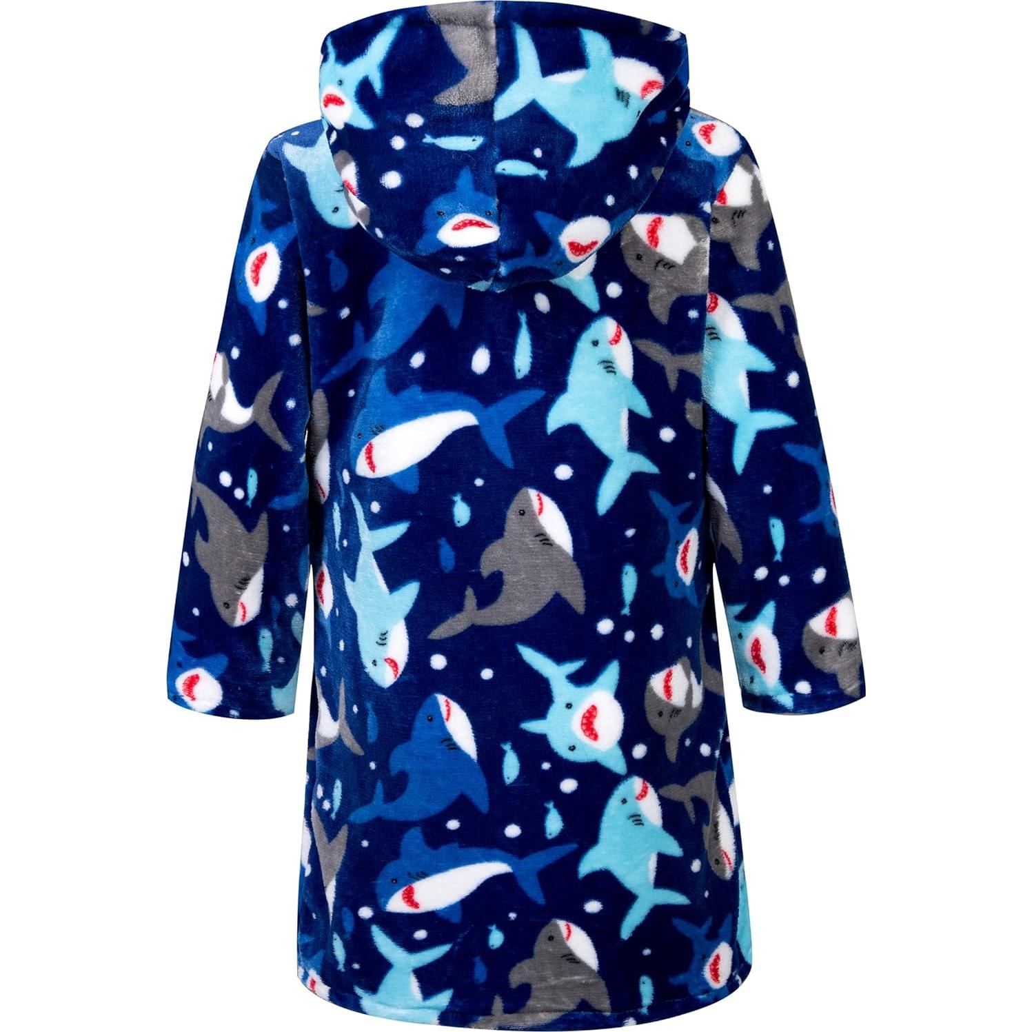 Bata de Baño para Niñas con Capucha Cartoon Dinosaurio 2-3T