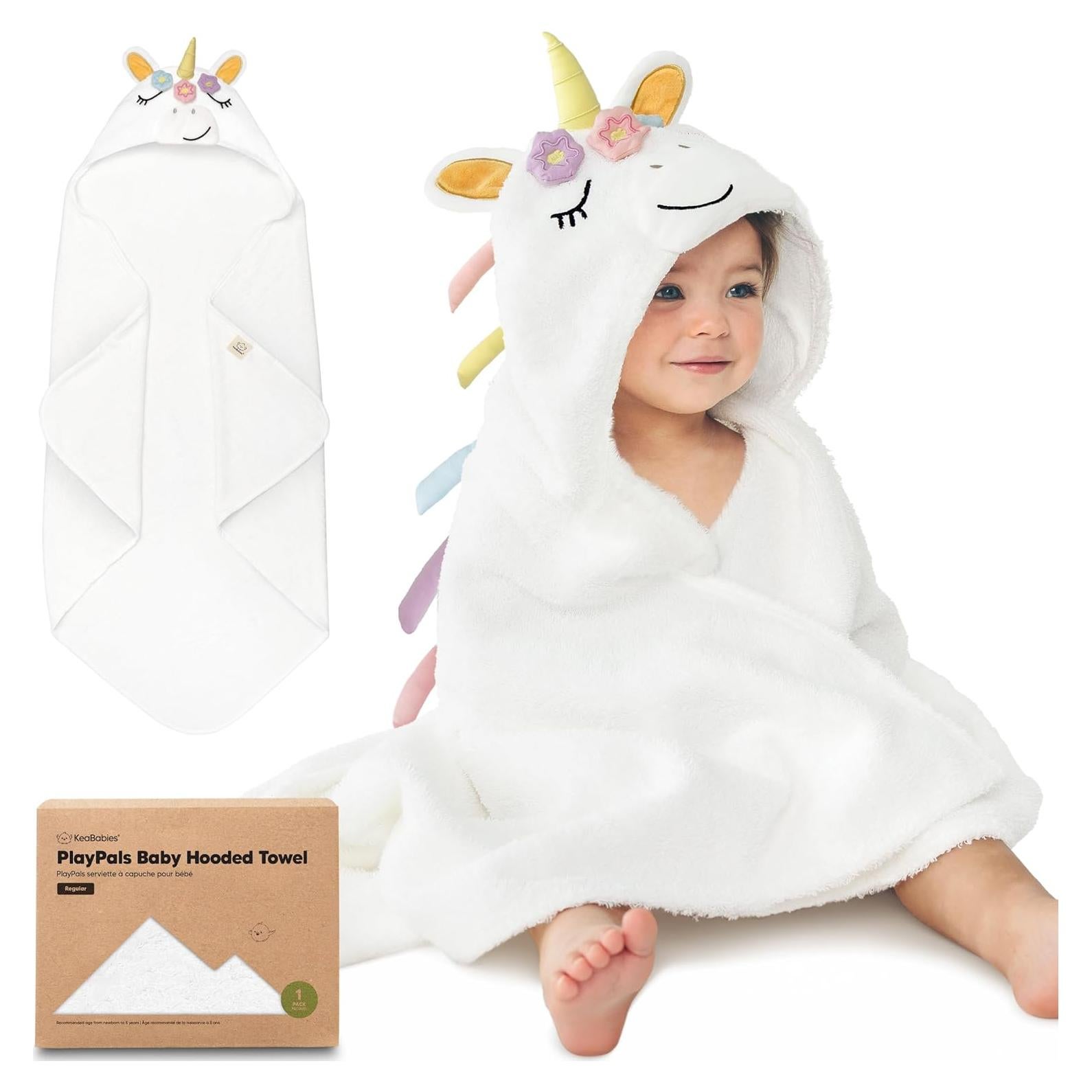 Toalla con Capucha KeaBabies 100% Algodón Grande Unicornio