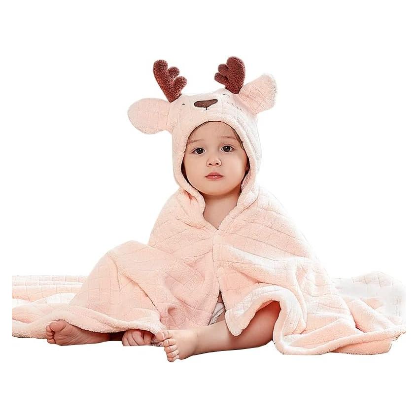 Toalla con Capucha Rosa para Bebés FRYSEFDFV Ultra Absorbente 104 cm