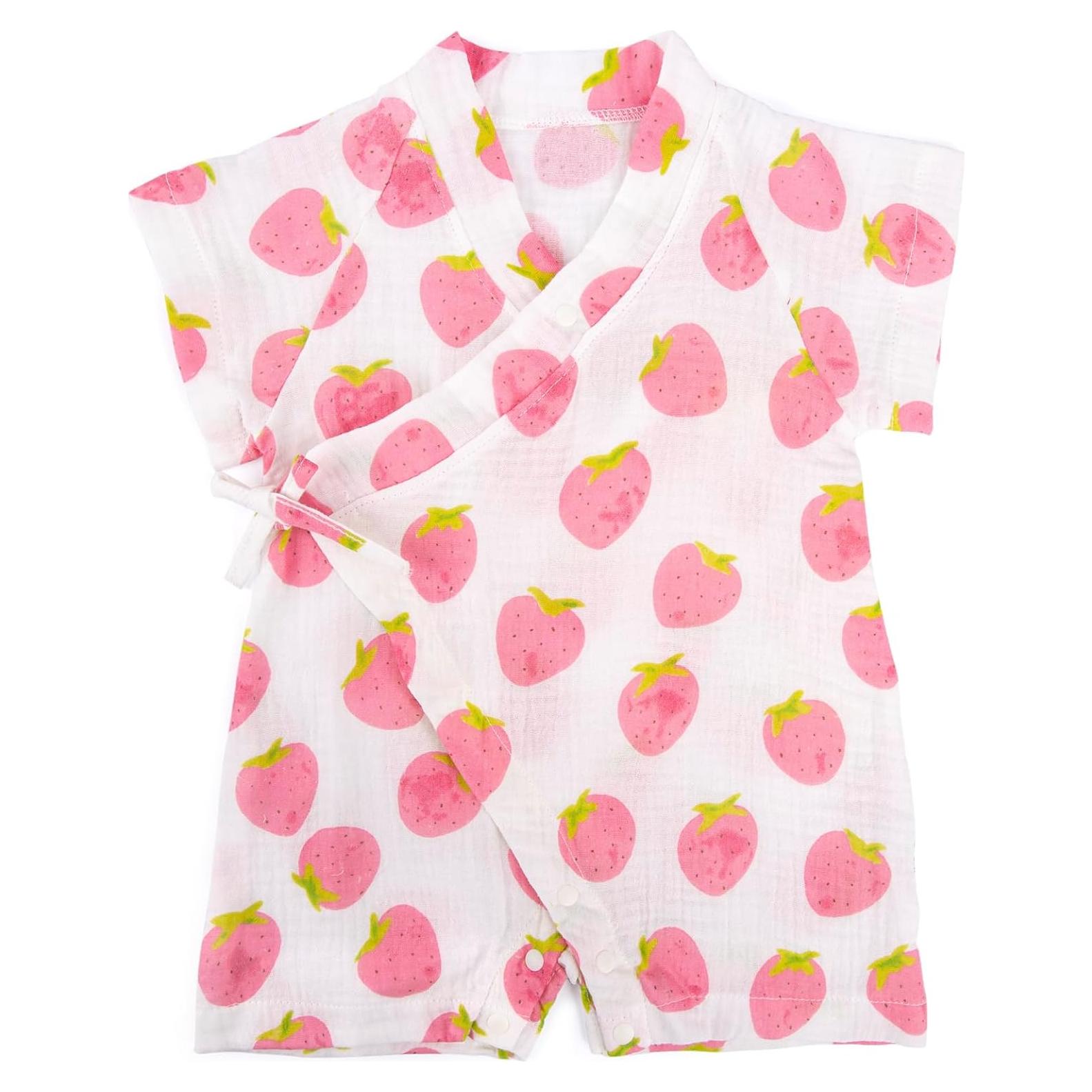 Kimono Bata Bebé PAUBOLI Algodón Muselina 3-6 Meses Fresa