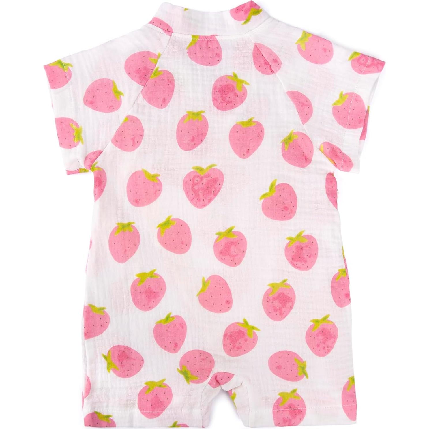 Kimono Bata Bebé PAUBOLI Algodón Muselina 3-6 Meses Fresa