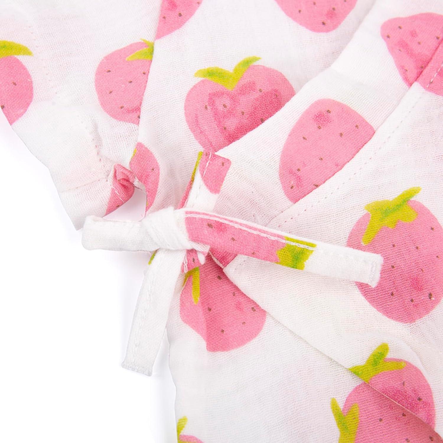 Kimono Bata Bebé PAUBOLI Algodón Muselina 3-6 Meses Fresa