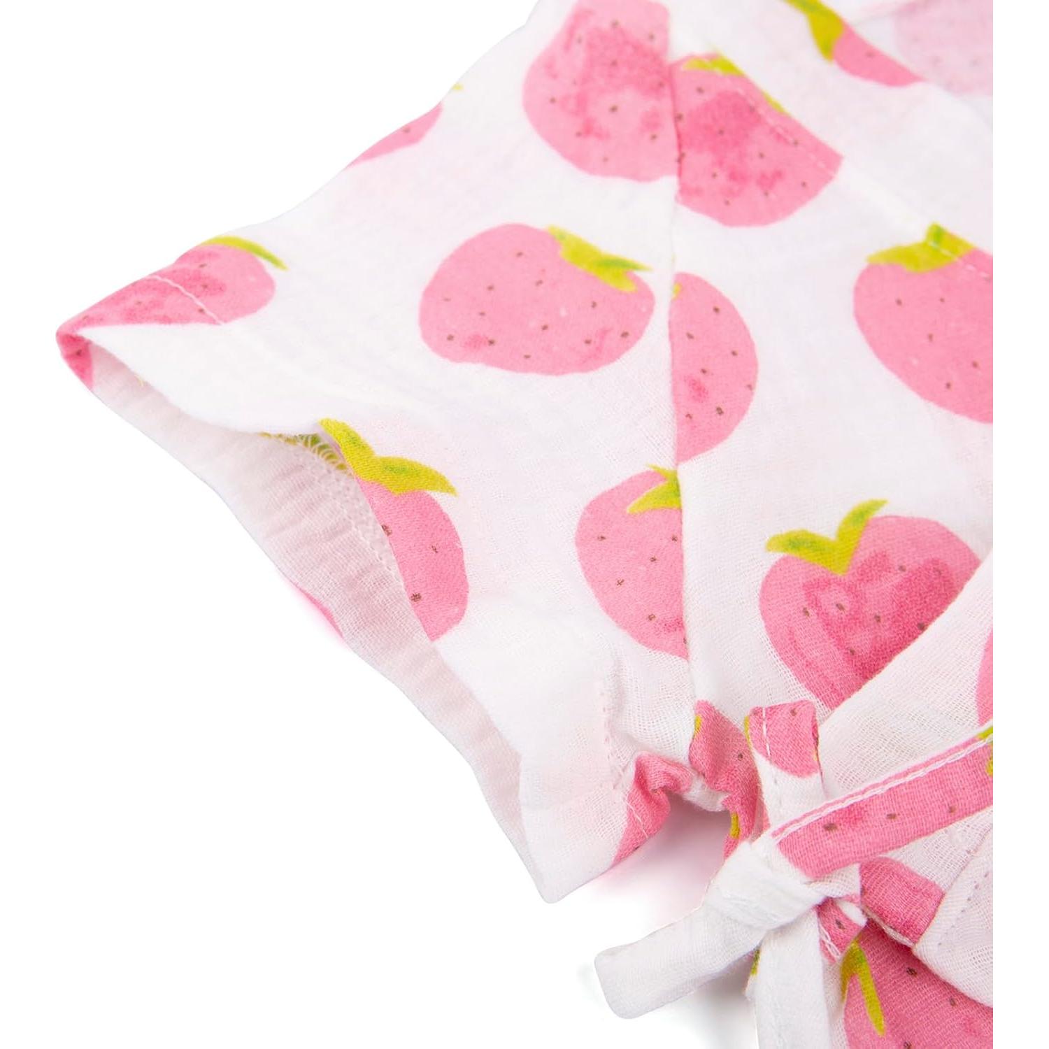 Kimono Bata Bebé PAUBOLI Algodón Muselina 3-6 Meses Fresa