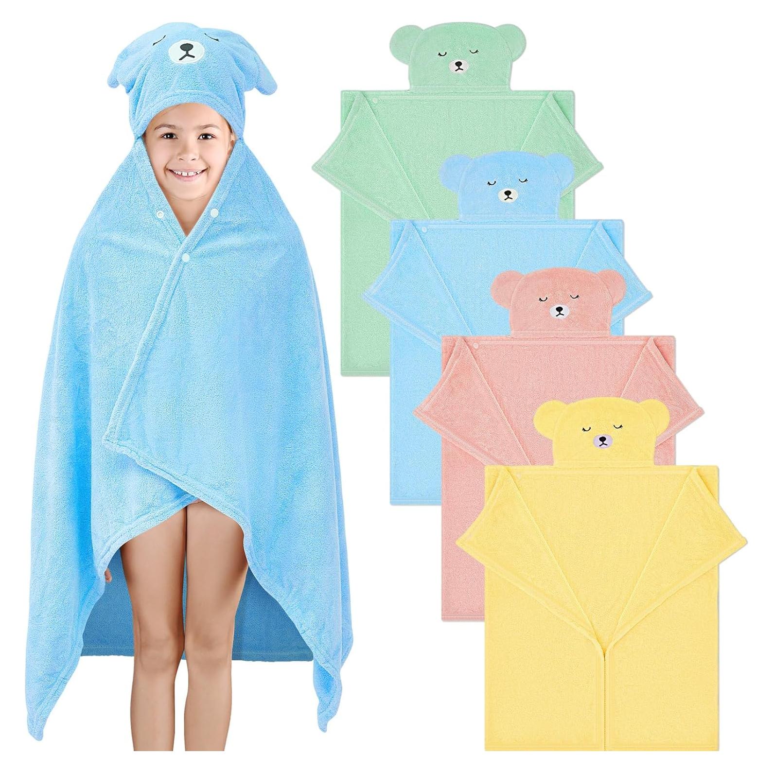 Toallas de Baño con Capucha Xtinmee 4 Piezas 71x119 cm