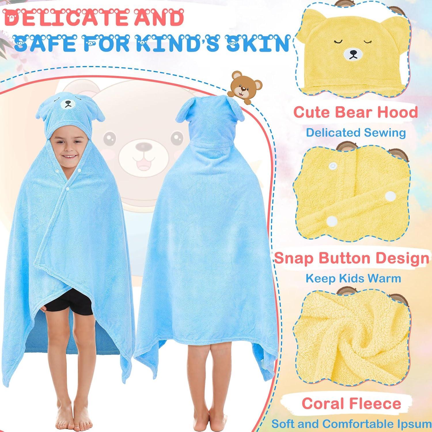 Toallas de Baño con Capucha Xtinmee 4 Piezas 71x119 cm