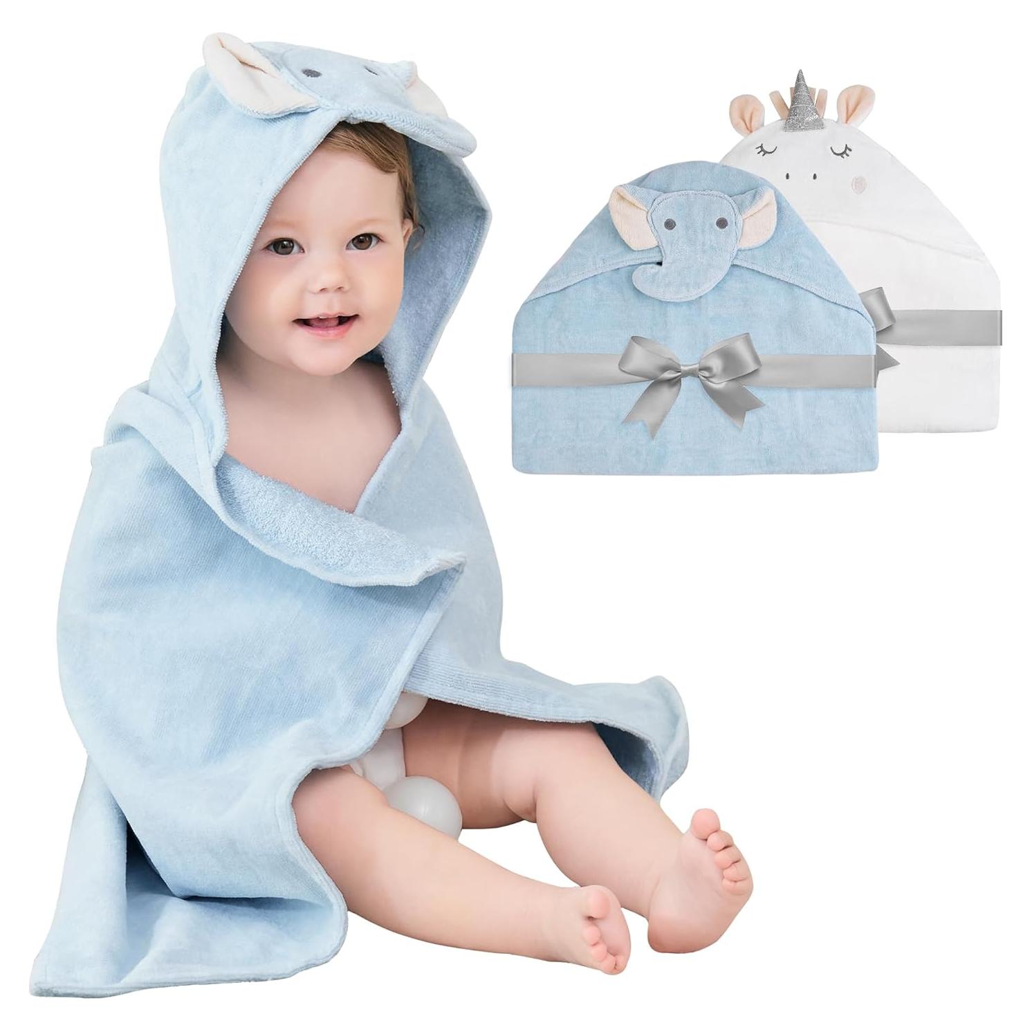 Toallas con Capucha para Bebé Softan 2 Pack Algodón 100%