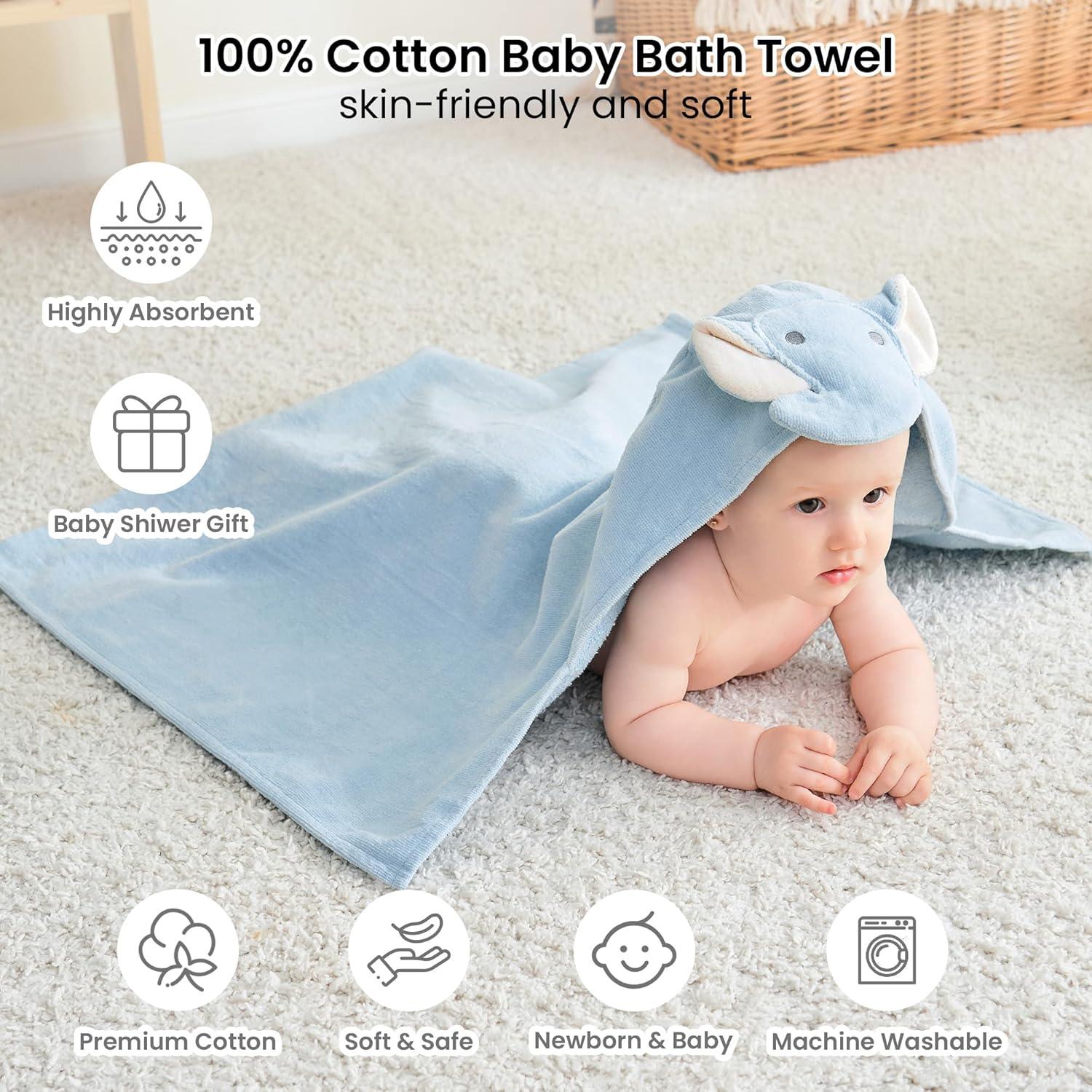 Toallas con Capucha para Bebé Softan 2 Pack Algodón 100%