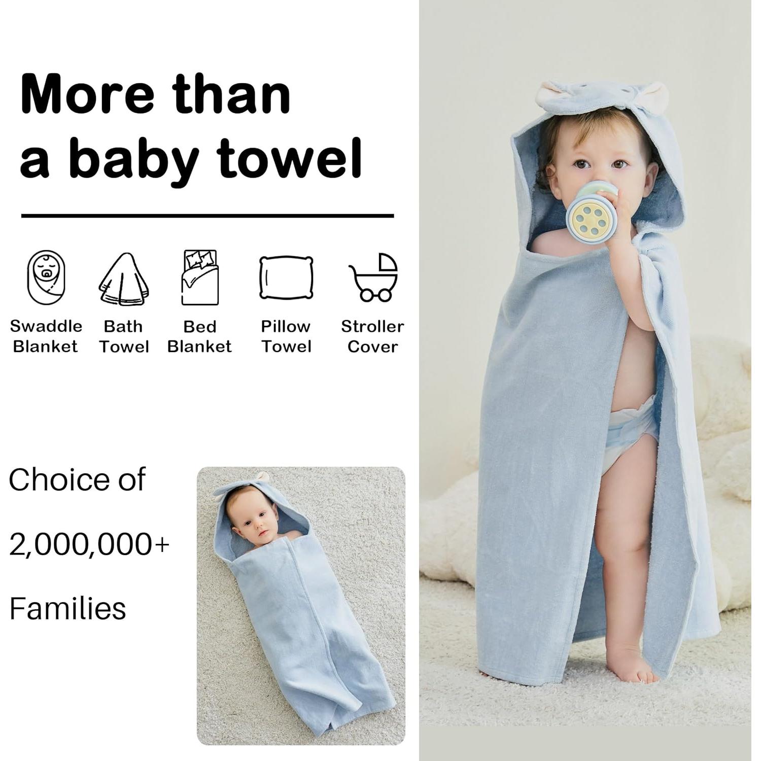 Toallas con Capucha para Bebé Softan 2 Pack Algodón 100%