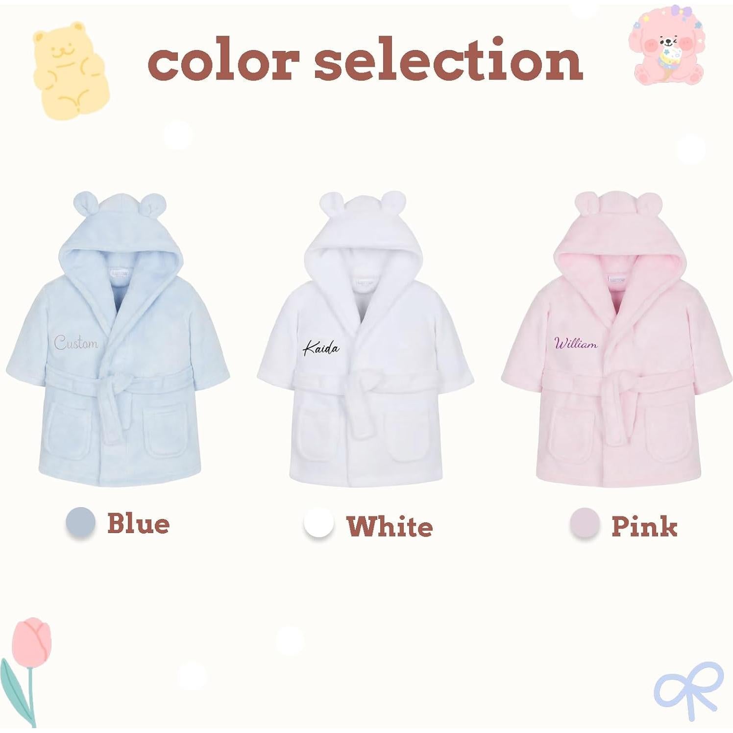 Bata de Franela Personalizada para Bebés y Niños BUGMKCS