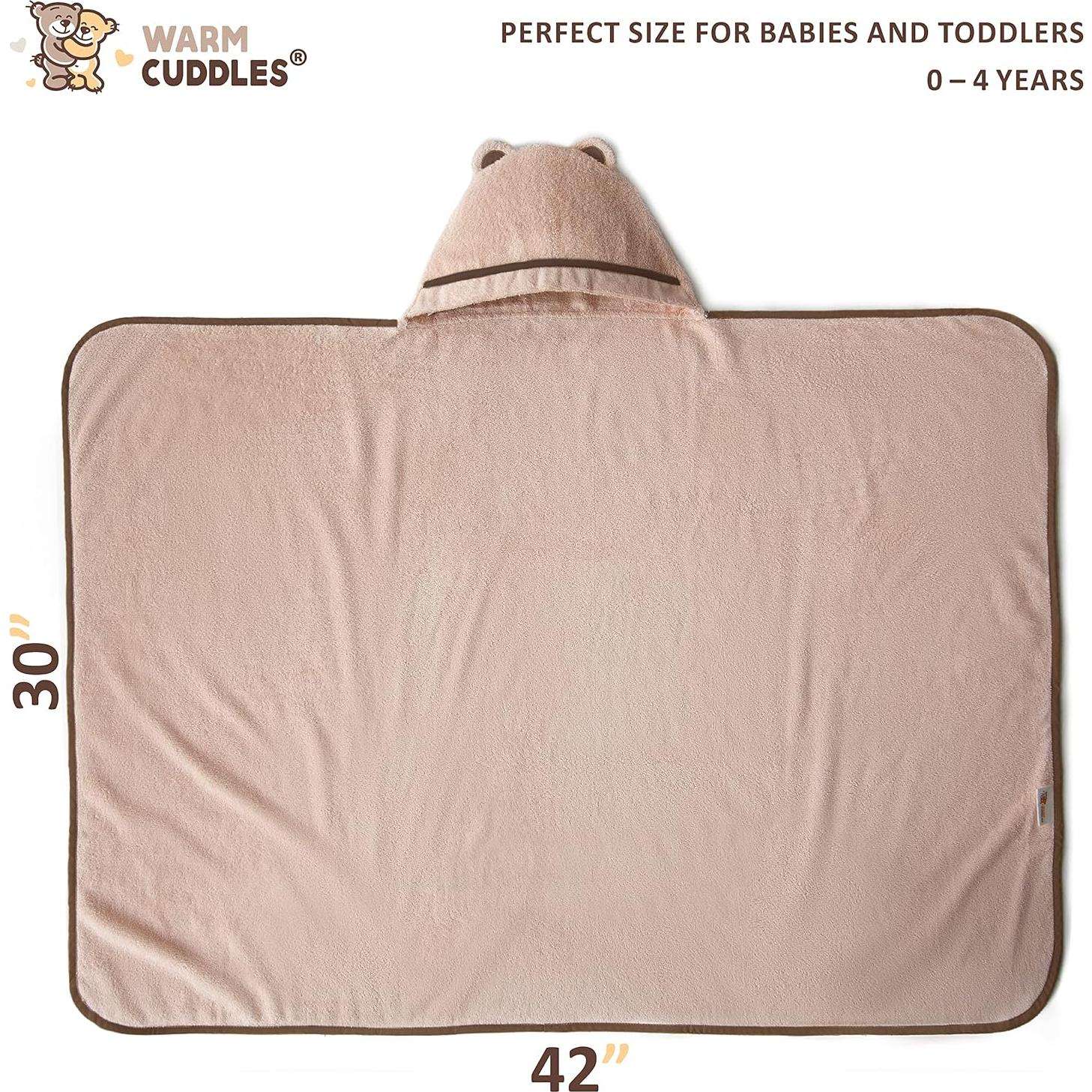 Toalla con Capucha Beige Warm Cuddles para Niños Pequeños 106x76 cm