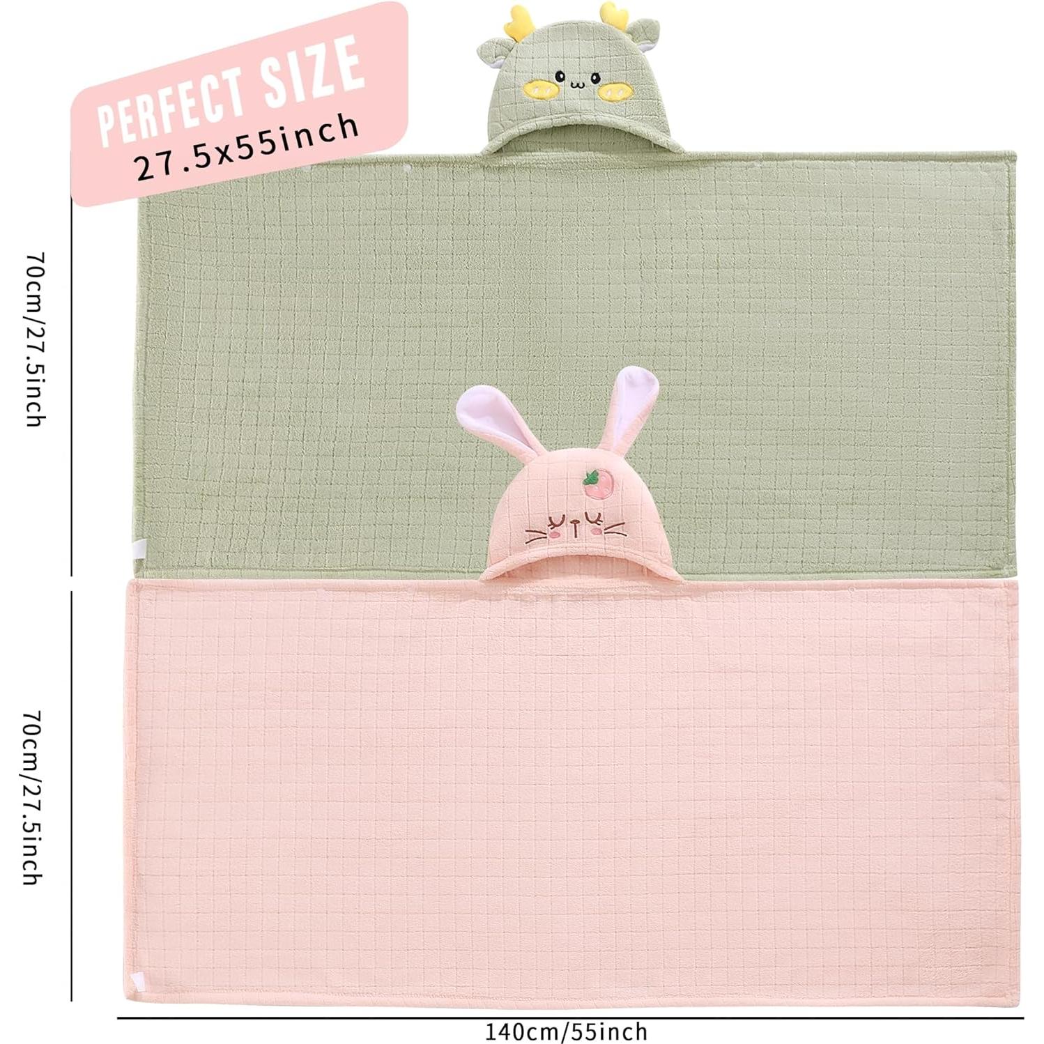 Juego de Toallas con Capucha Hushlibaby 70x140cm Animales